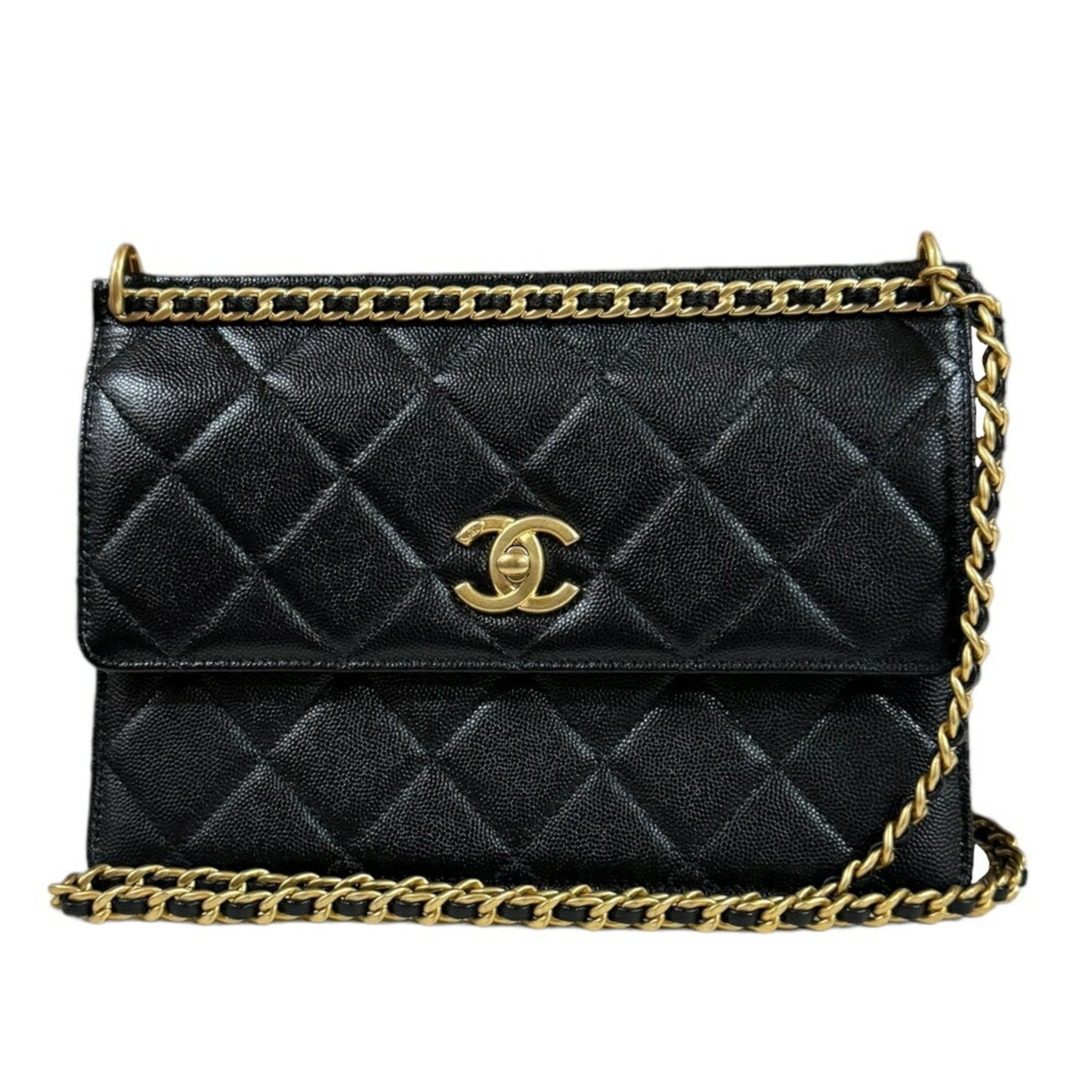 Chanel Black Caviar Leather Shoulder Bag ()