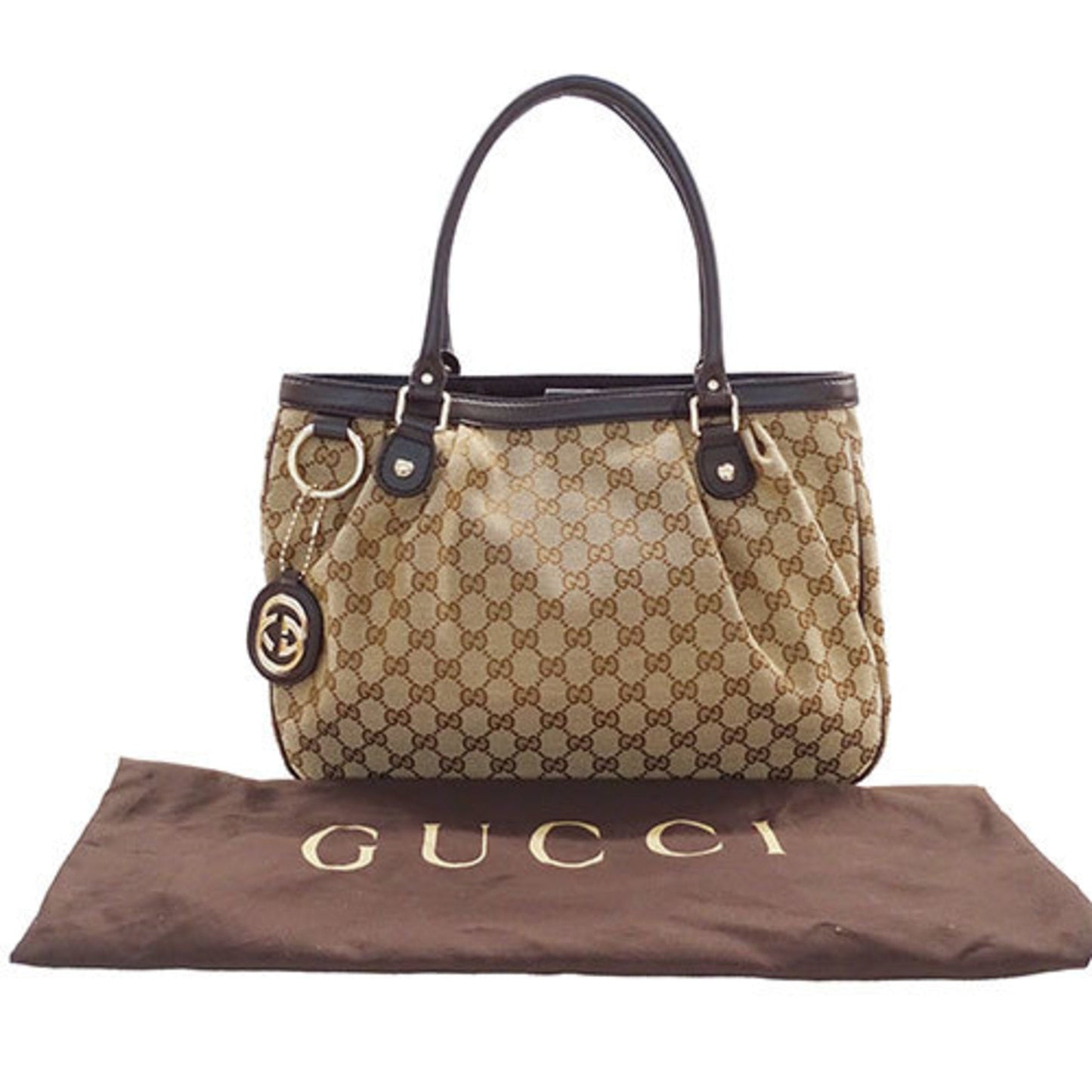 Gucci Beige Brown Gg Canvas Tote Bag ()