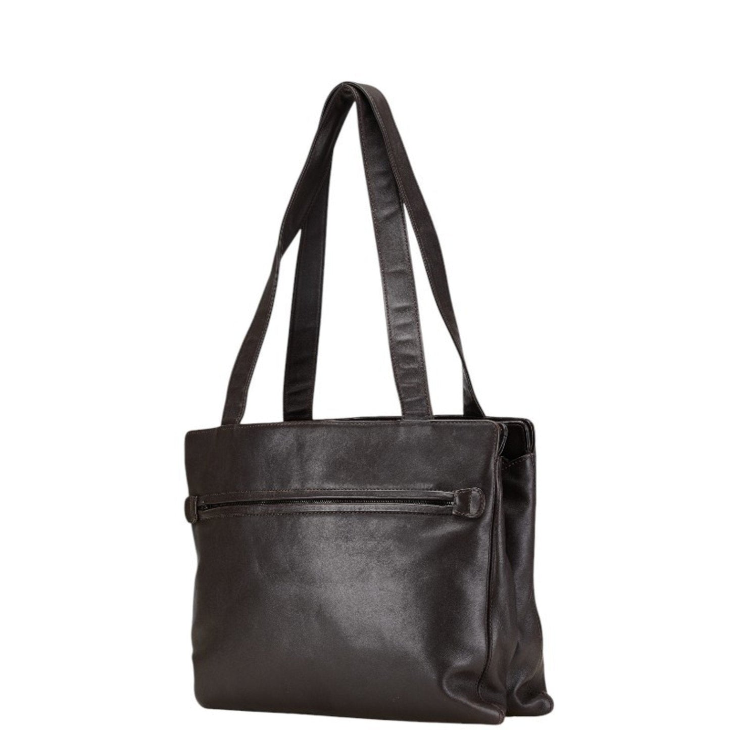 Chanel Brown Leather Shoulder Bag Tote Bag ()