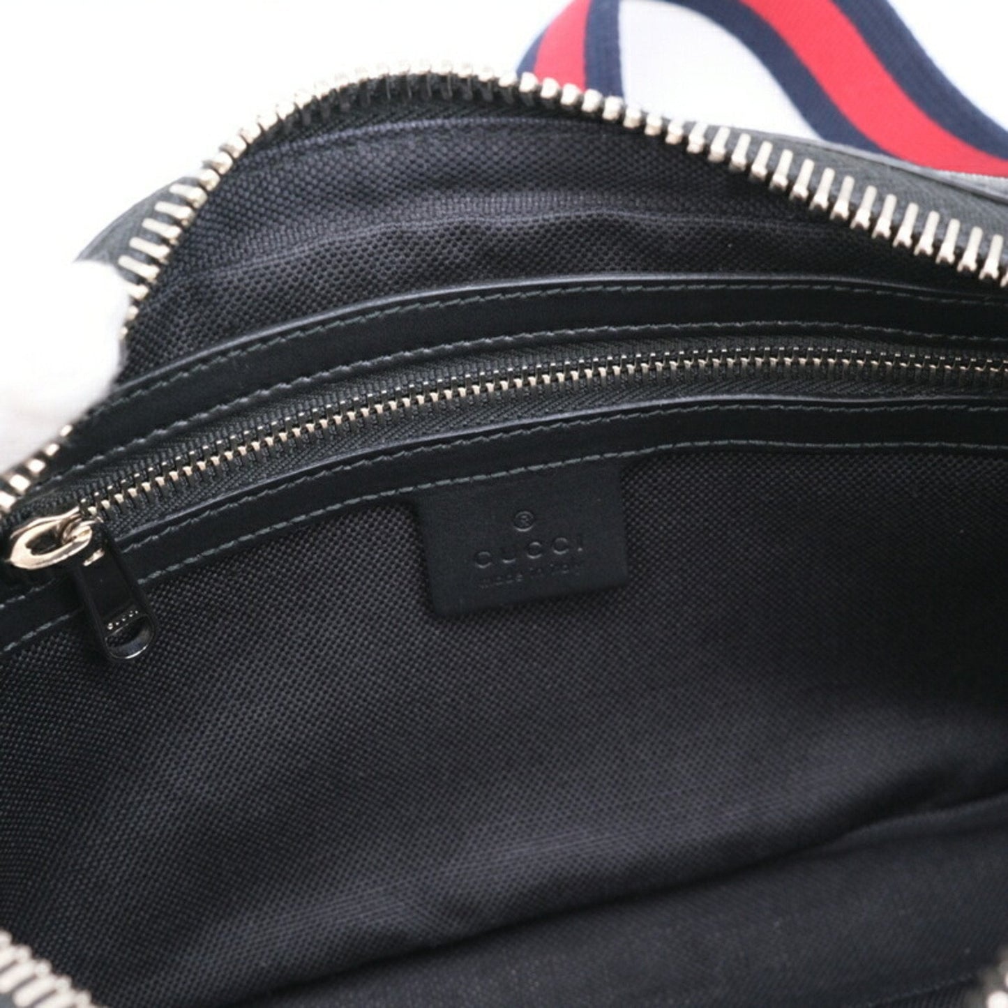 Gucci Black Gg Supreme Canvas Leather Sling Bag ()