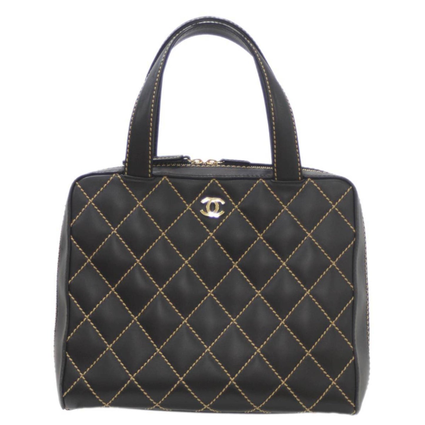 Chanel Wild Stitch Black Leather Handbag ()