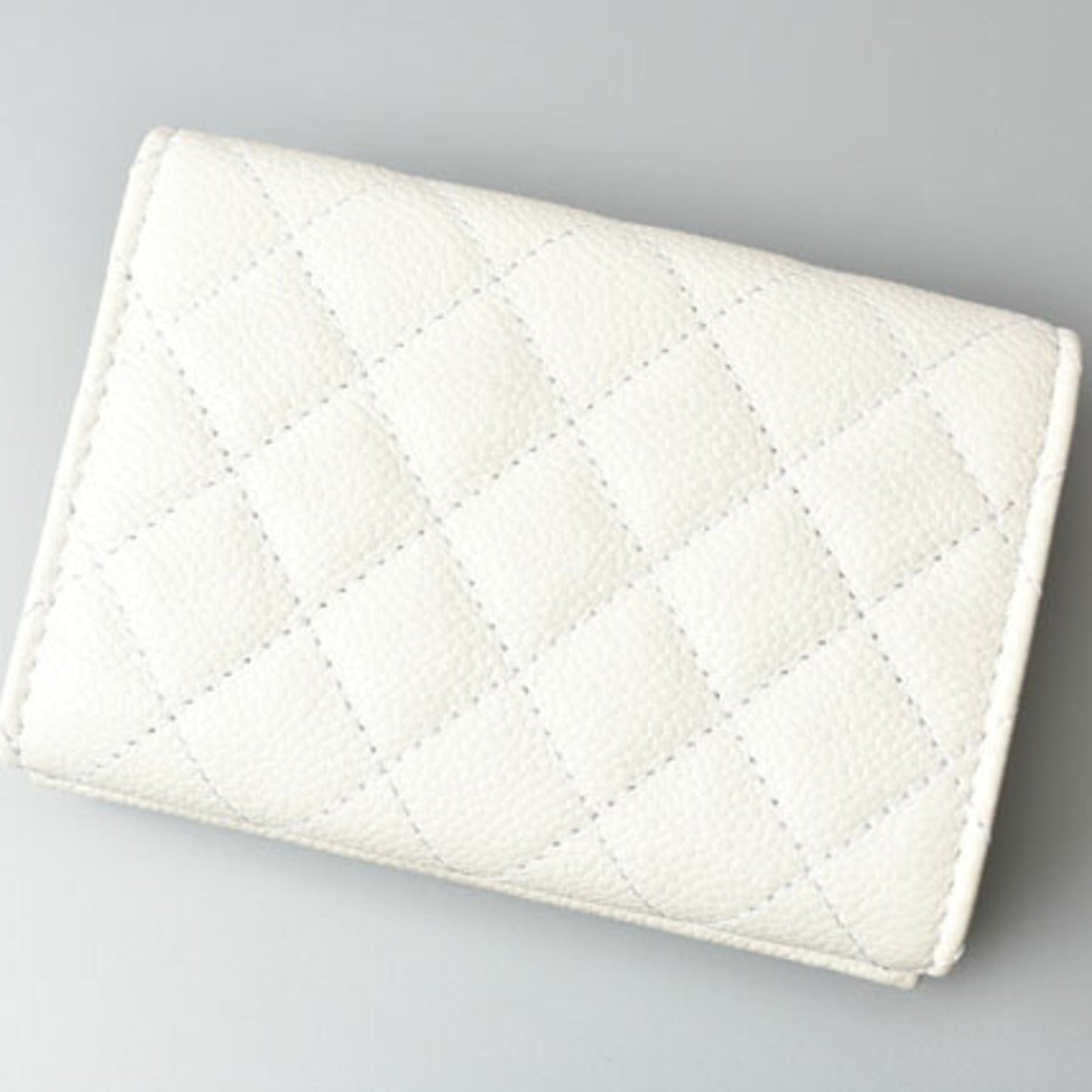 Chanel Boy Chanel Off-White Grained Calfskin Wallet (Bi-Fold) ()