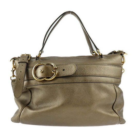 Gucci Bronze Leather Handbag Shoulder Bag Tote Bag ()