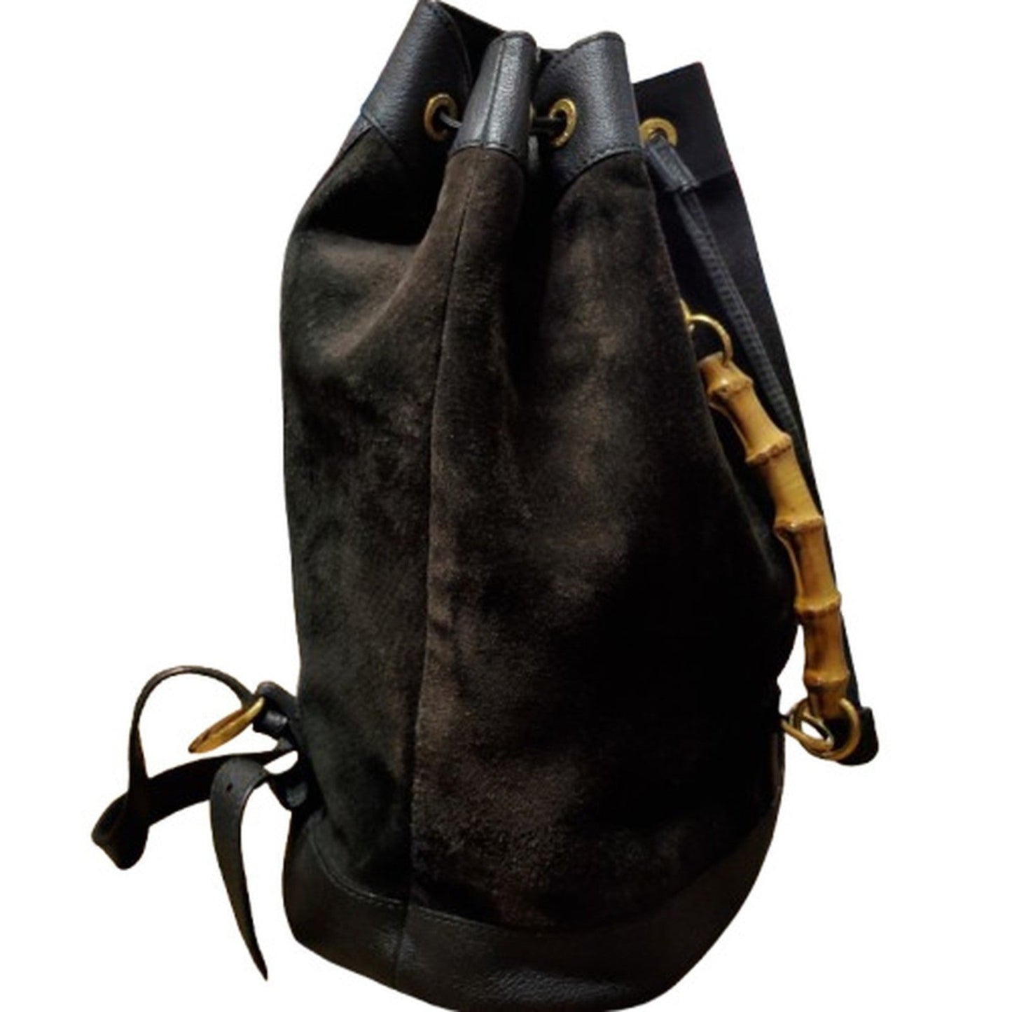 Gucci Black Suede Leather Backpack ()
