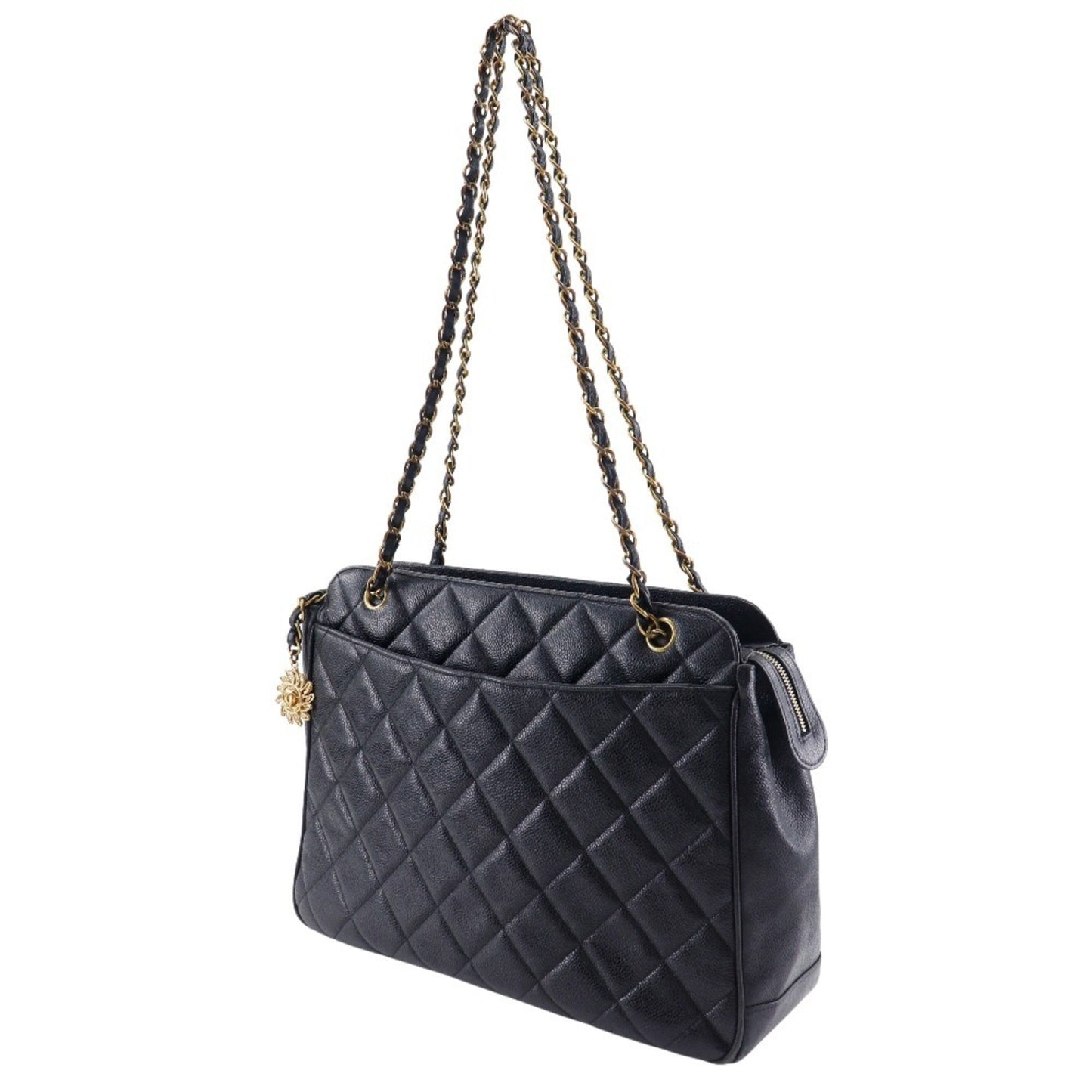 Chanel Black Caviar Leather Shoulder Bag ()