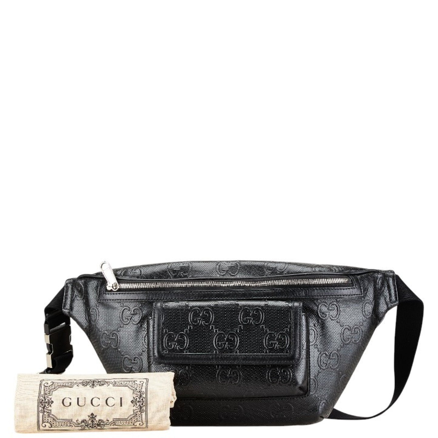Gucci Black Leather Fanny Pack Sling Bag ()