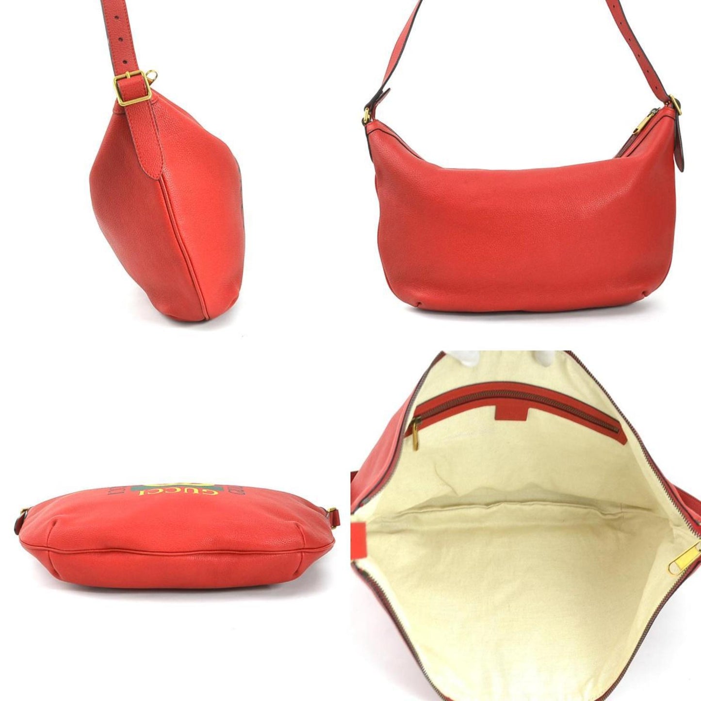 Gucci Red Color Leather Shoulder Bag ()