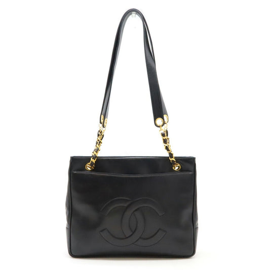 Chanel Black Leather Shoulder Bag Tote Bag ()