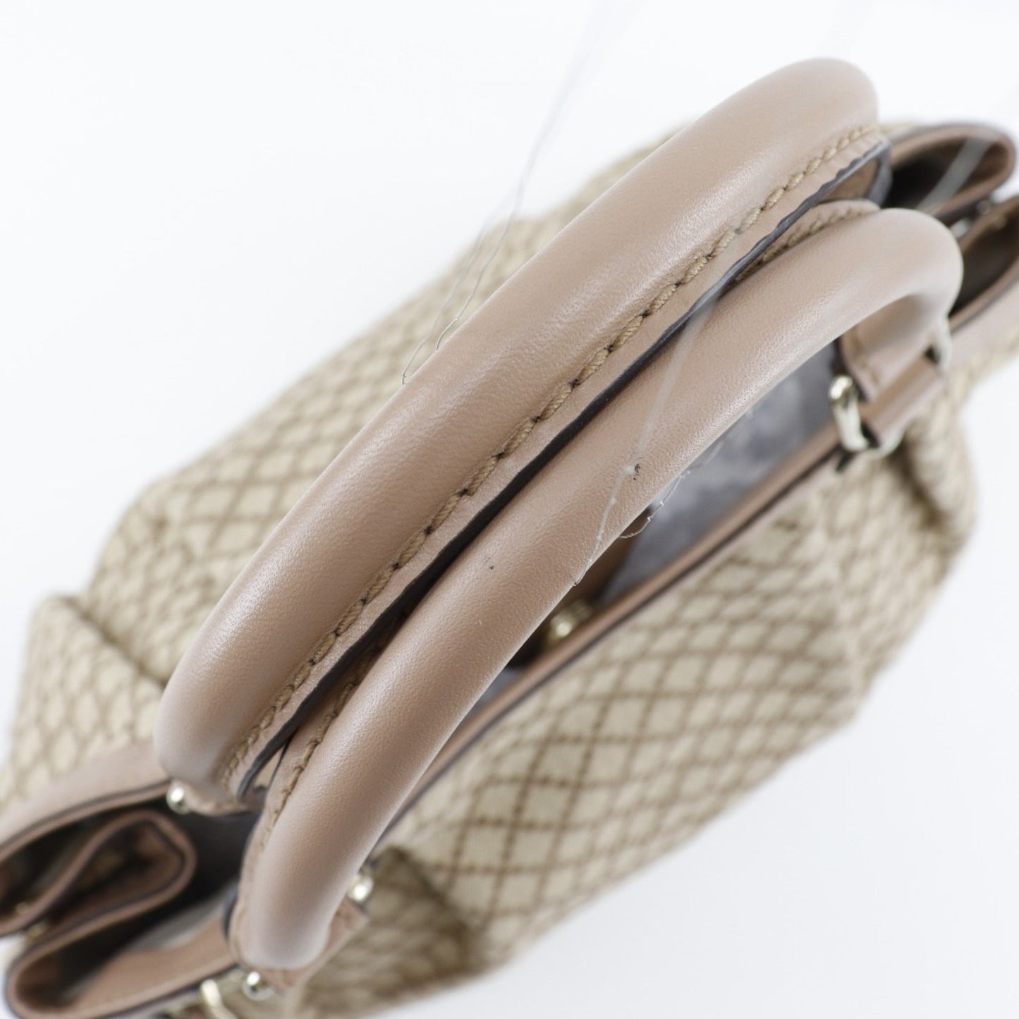 Gucci Beige Pink Canvas Handbag ()