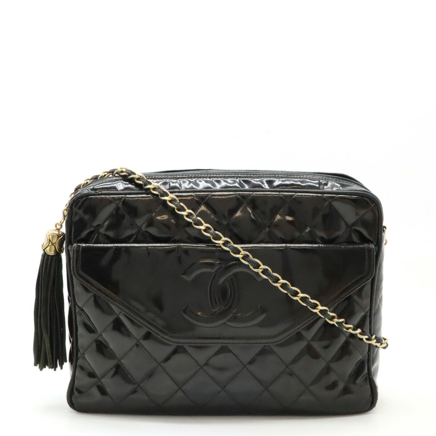 Chanel Black Patent Leather Shoulder Bag ()