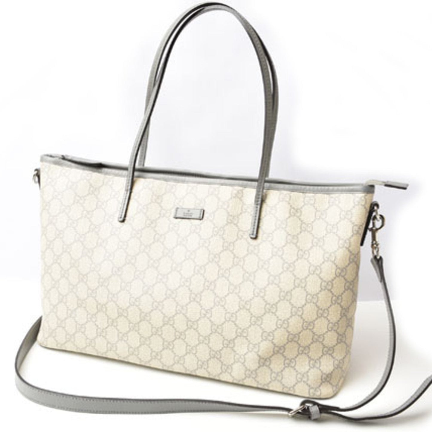Gucci Beige Brown Pvc Gg Supreme Shoulder Bag Tote Bag ()