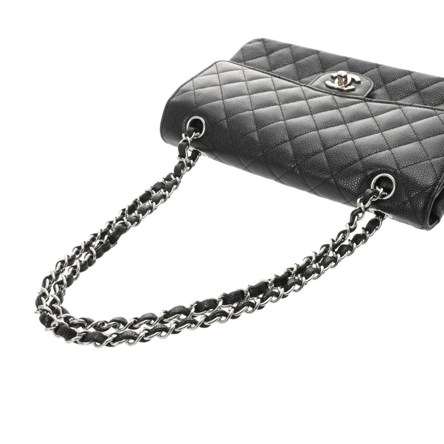 Chanel Black Leather Handbag Shoulder Bag ()