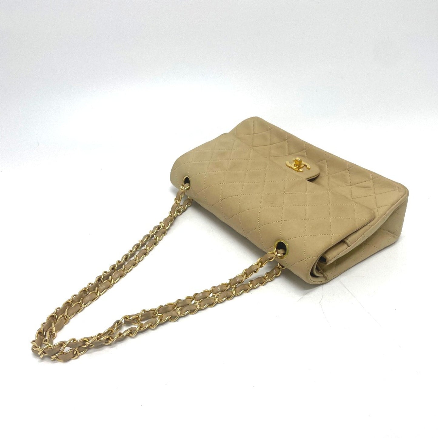 Chanel Beige Leather Shoulder Bag ()