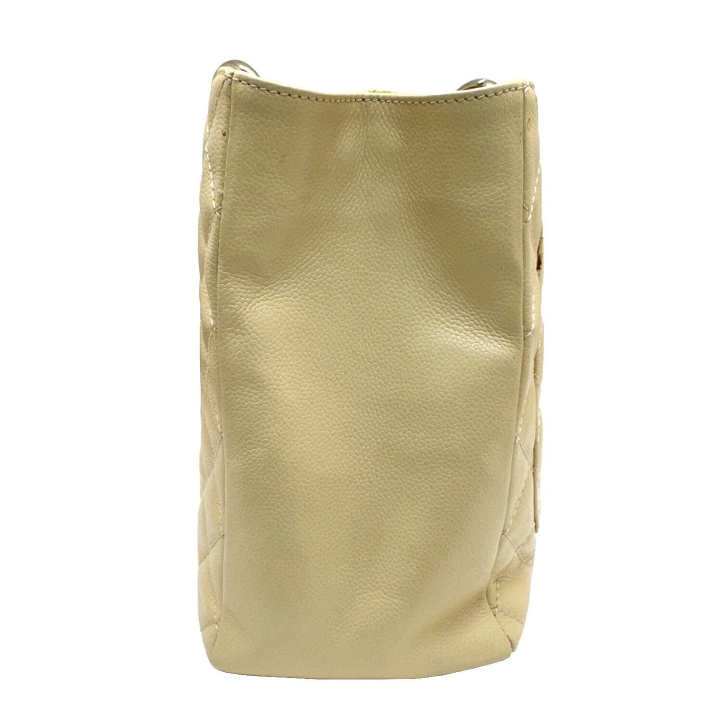 Chanel Beige Grained Calfskin Shoulder Bag ()