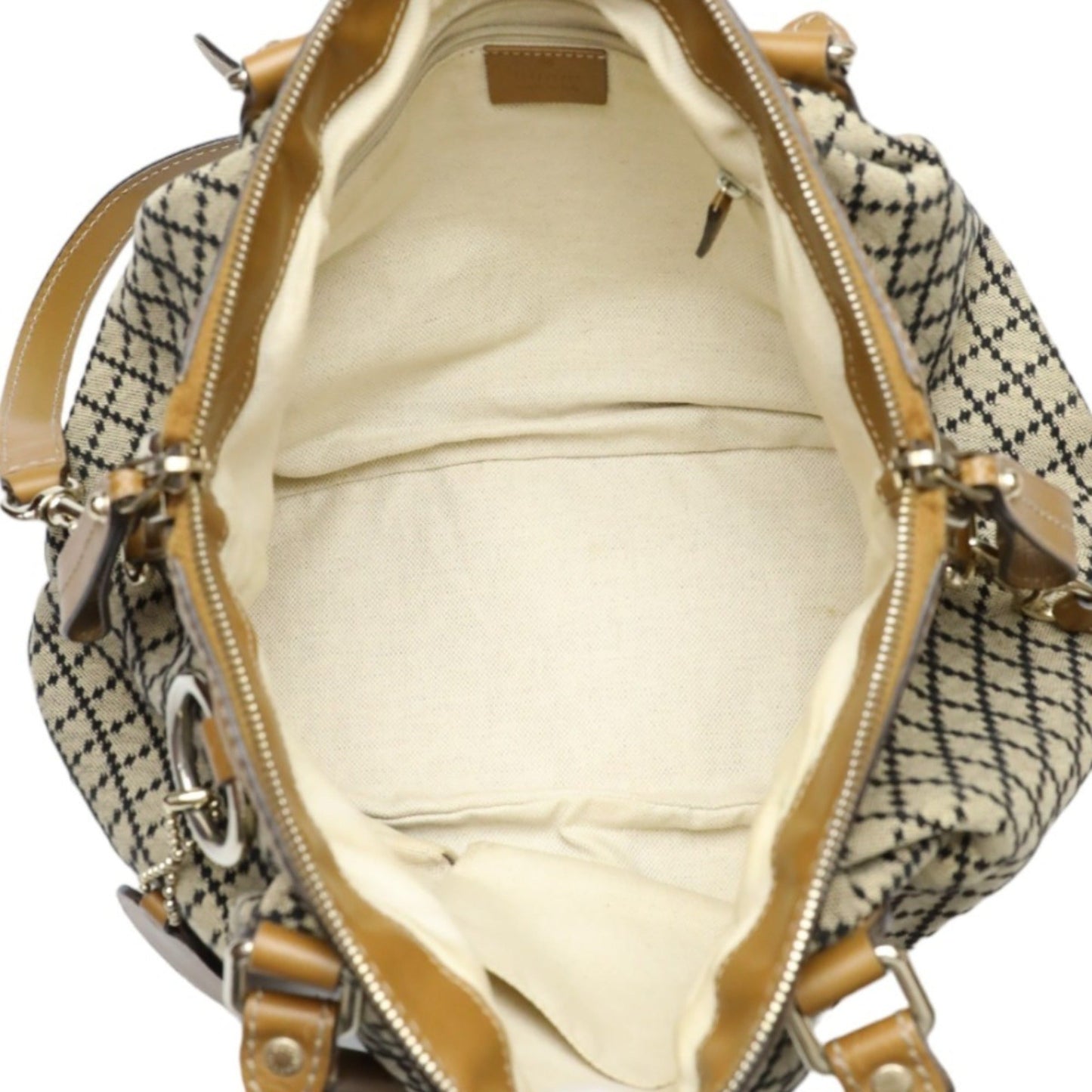 Gucci Beige Brown Canvas Shoulder Bag Tote Bag ()