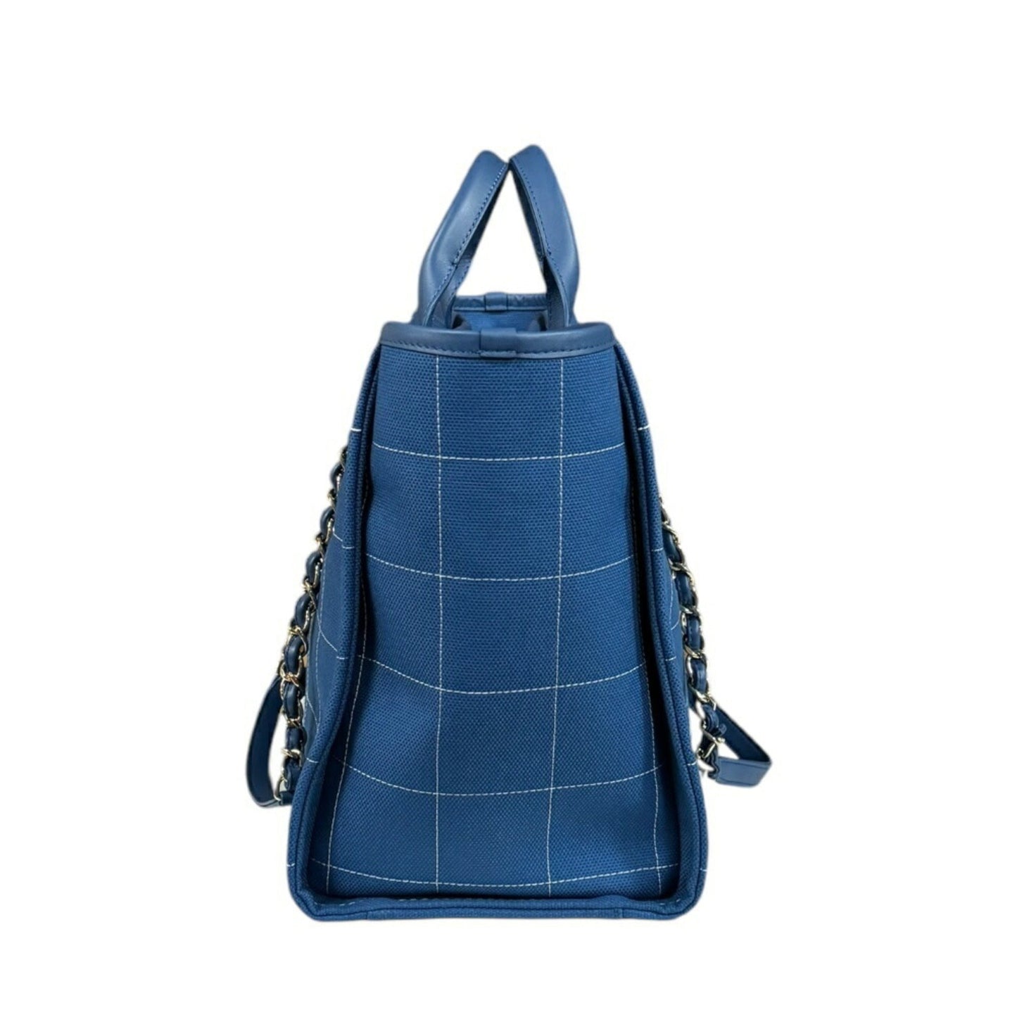 Chanel Blue Canvas Leather Shoulder Bag ()