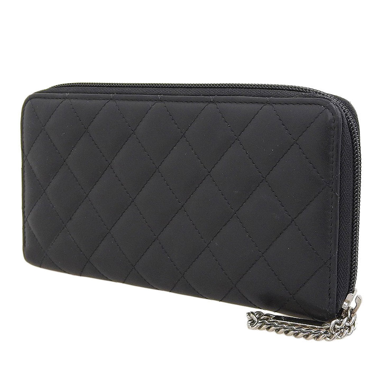 Chanel Black Leather Long Wallet (Bi-Fold) ()