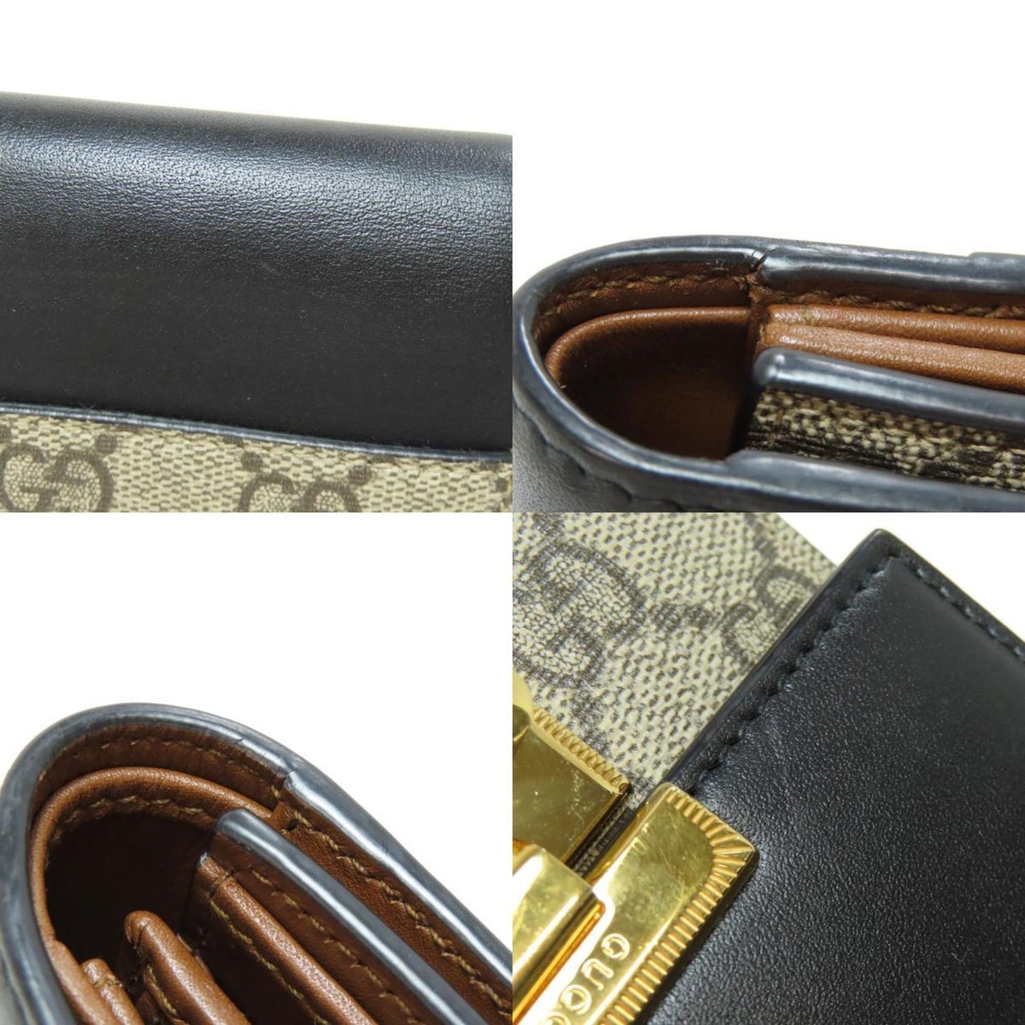 Gucci Black Brown Pvc Leather Wallet (Bi-Fold) ()