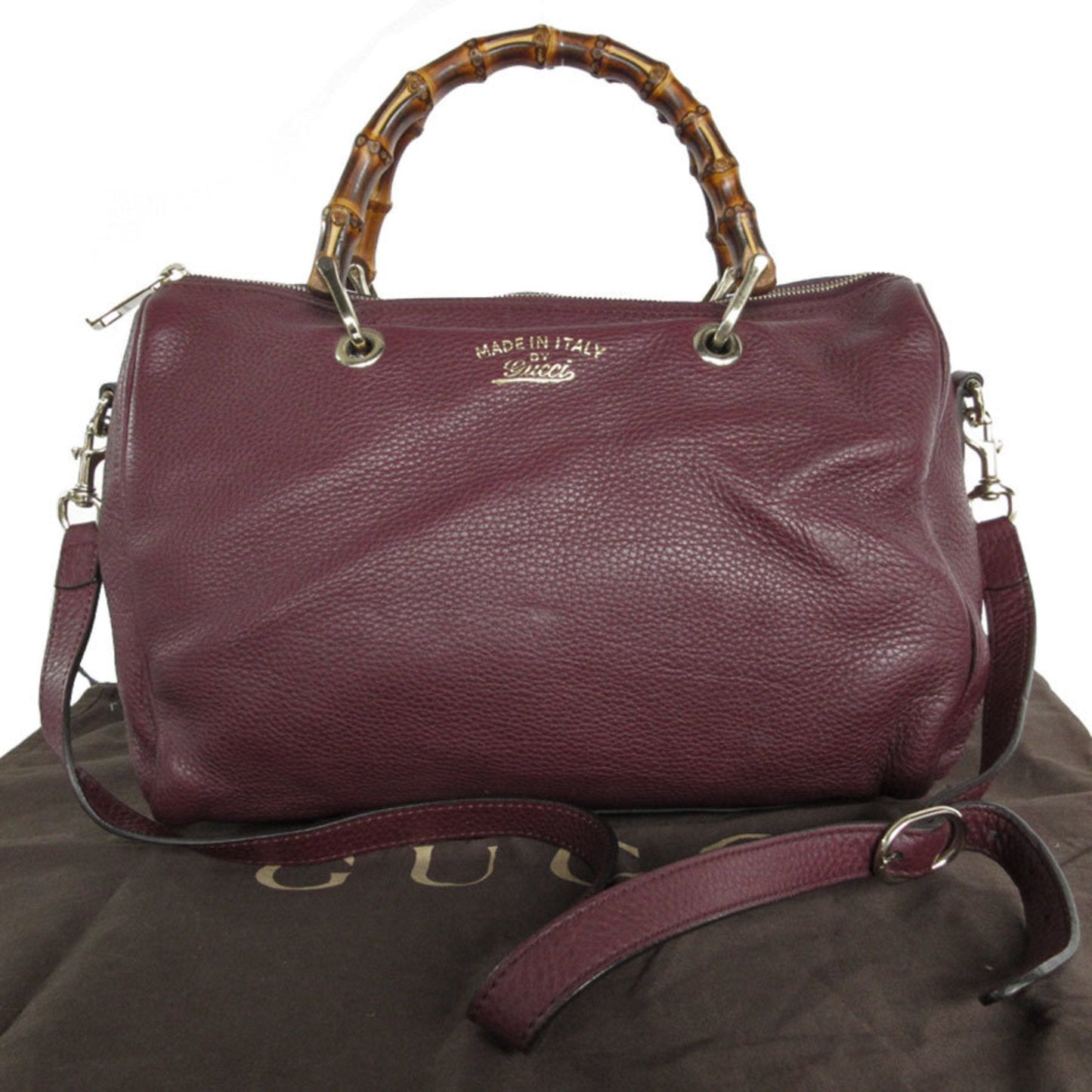 Gucci Bordeaux Leather Handbag Shoulder Bag ()