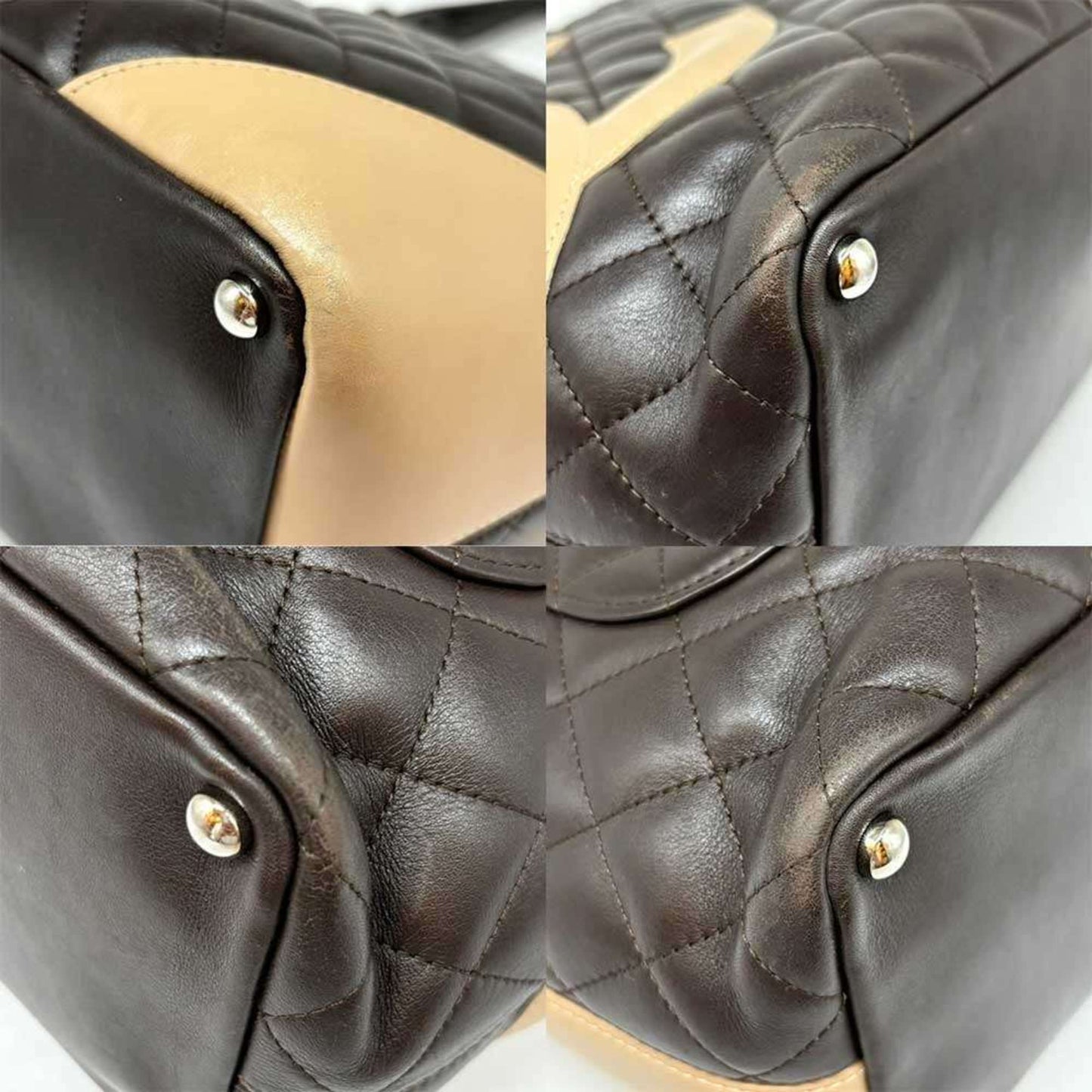 Chanel Beige Dark Brown Cambon Ligne Tote Bag ()