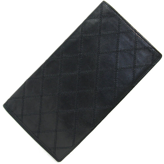 Chanel Bicolor Black Leather Long Bill Wallet (Bi-Fold) ()