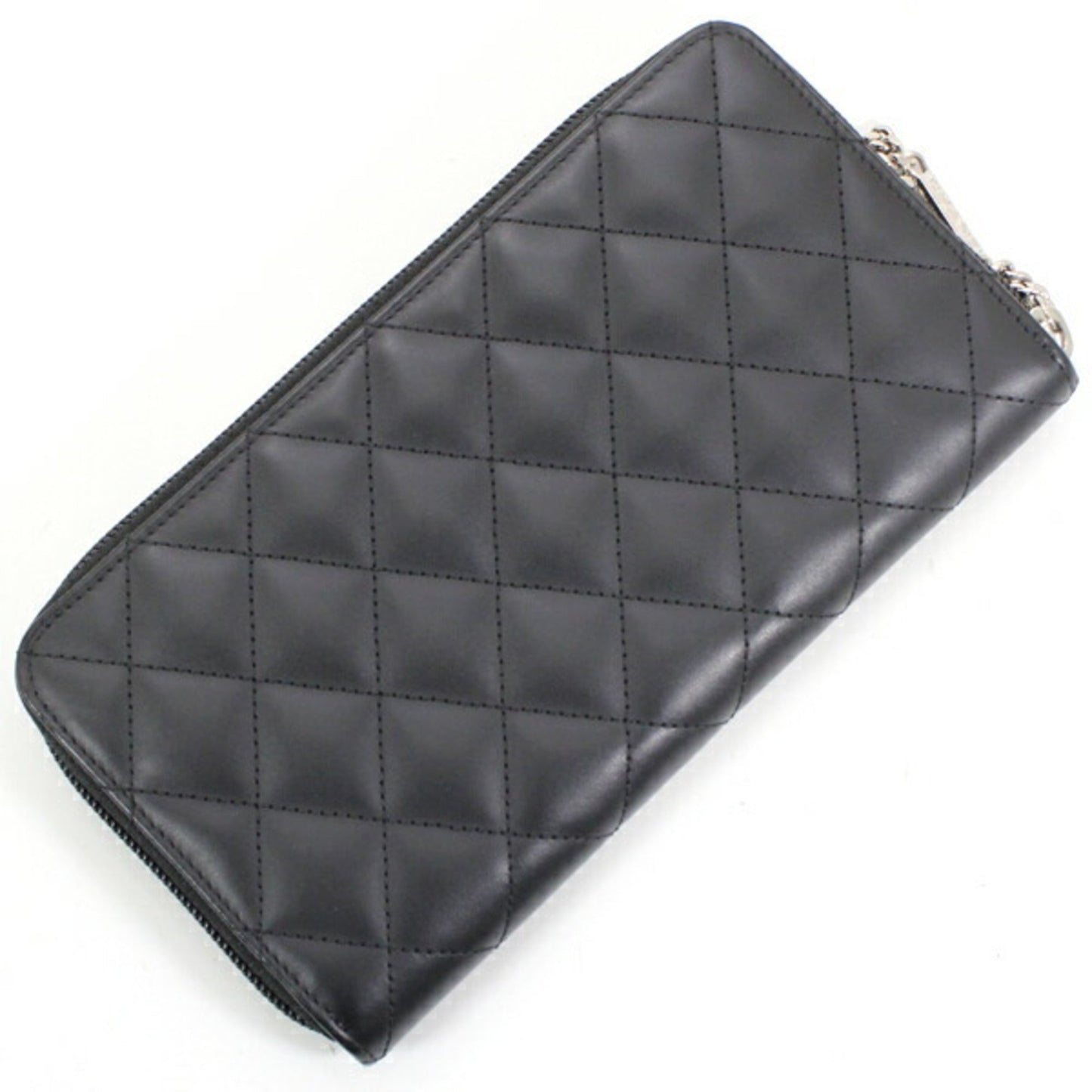 Chanel Black Pink Leather Long Wallet (Bi-Fold) ()