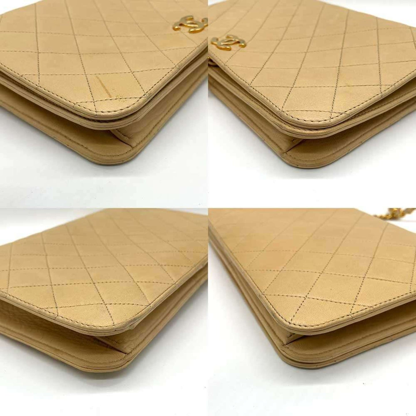 Chanel Beige Leather Shoulder Bag ()