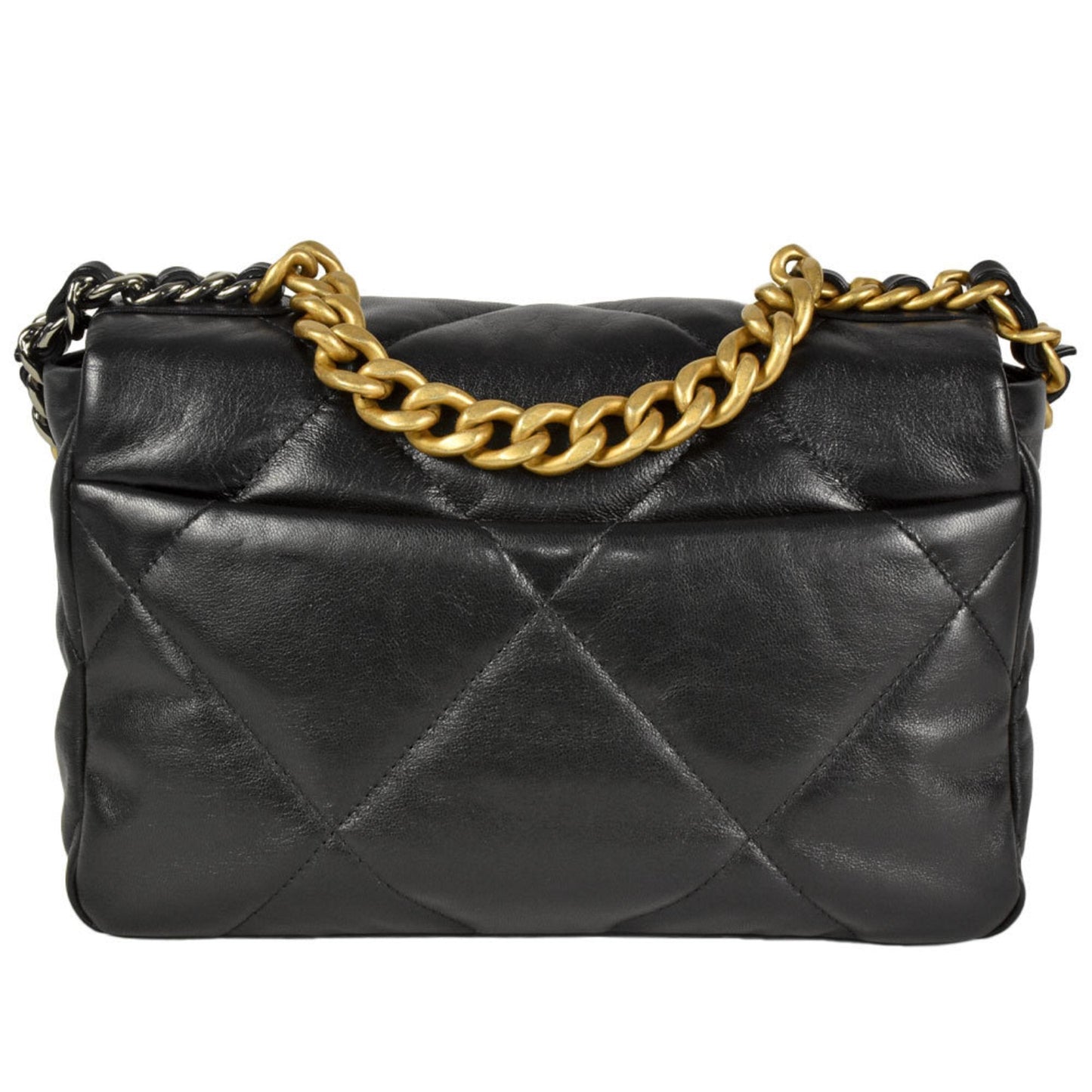 Chanel Black Leather Handbag Shoulder Bag ()