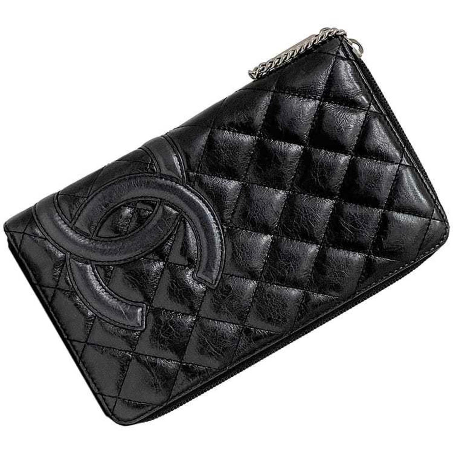 Chanel Black Leather Long Wallet (Bi-Fold) ()