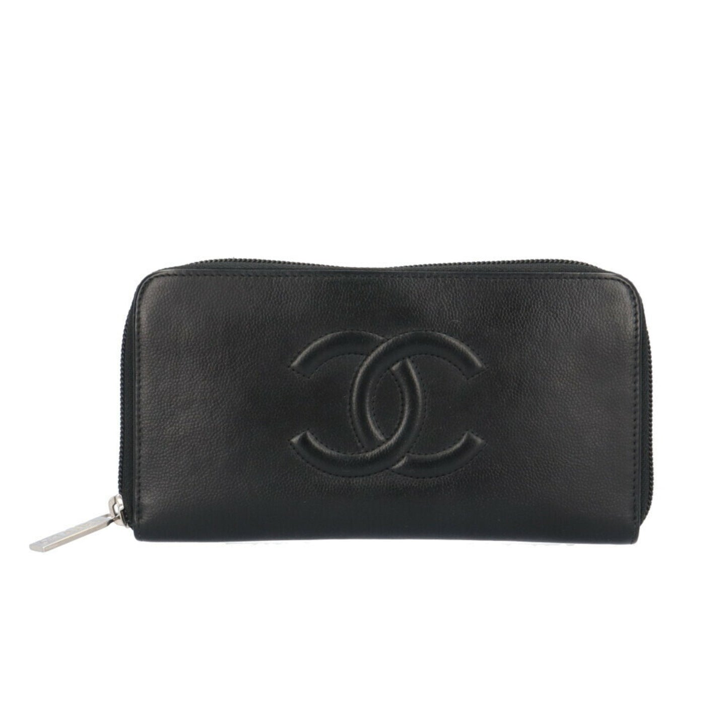Chanel Black Leather Long Wallet (Bi-Fold) ()