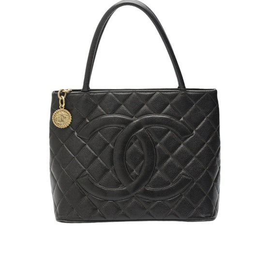 Chanel Caviar Skin Black Caviar Leather Handbag Tote Bag ()
