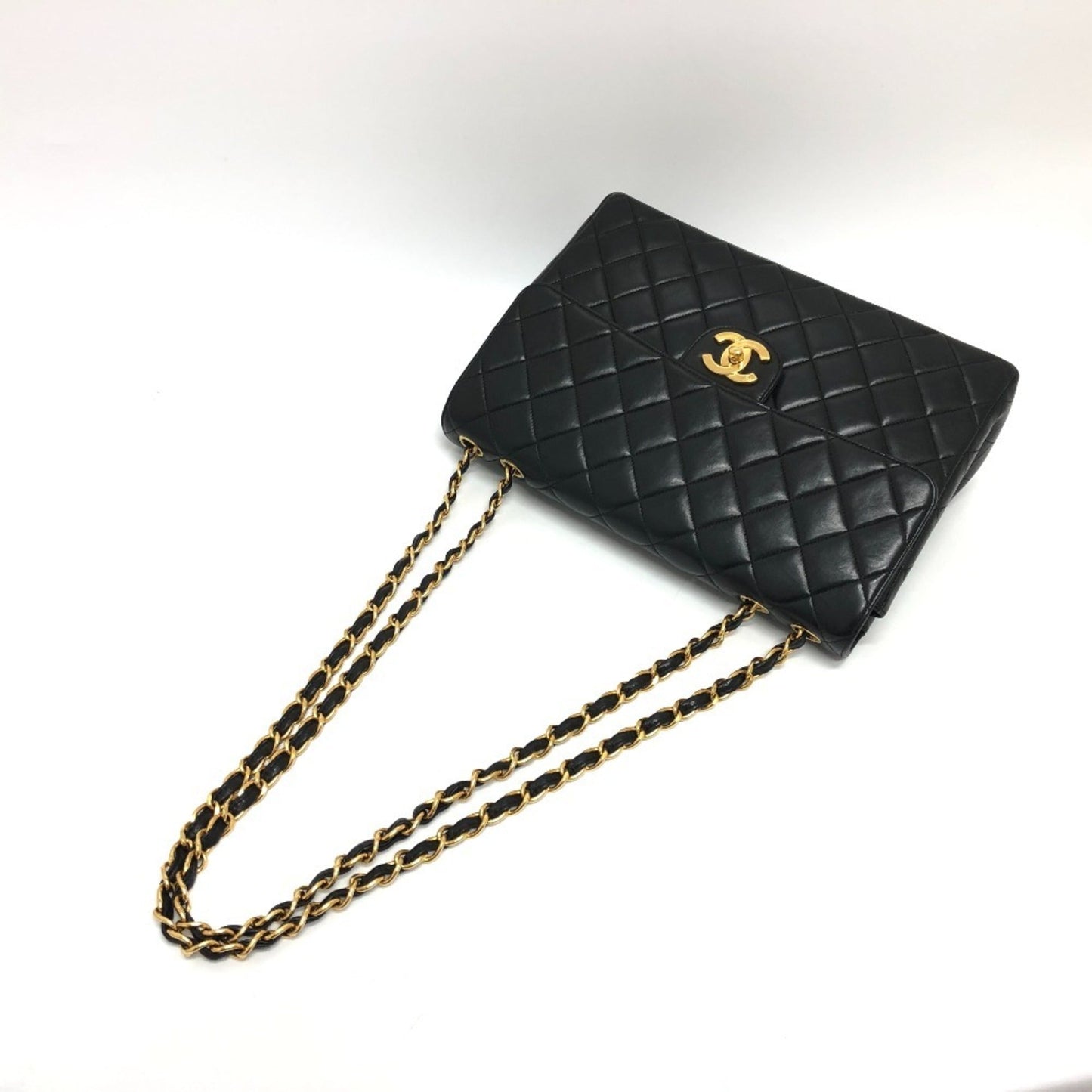 Chanel Black Leather Handbag Shoulder Bag ()