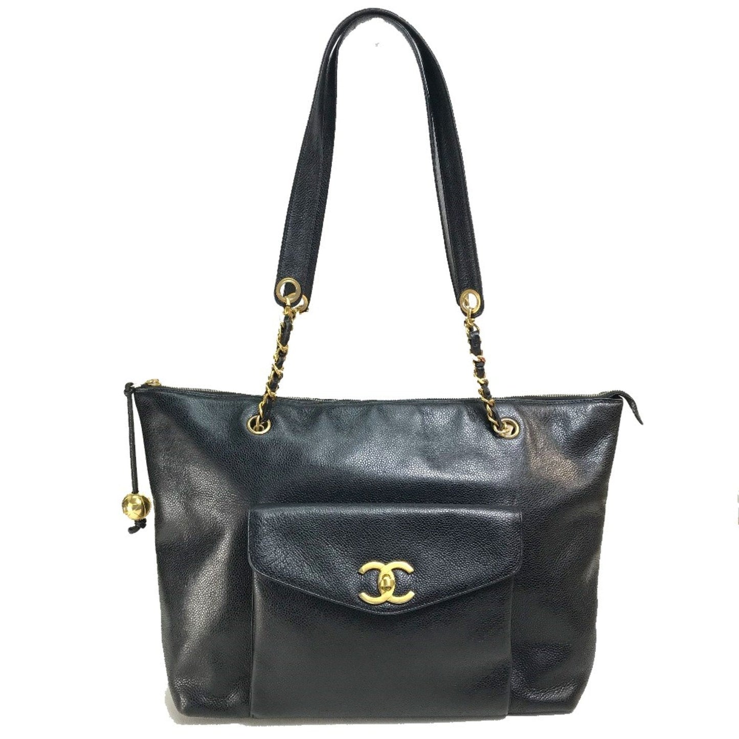 Chanel Black Leather Shoulder Bag ()