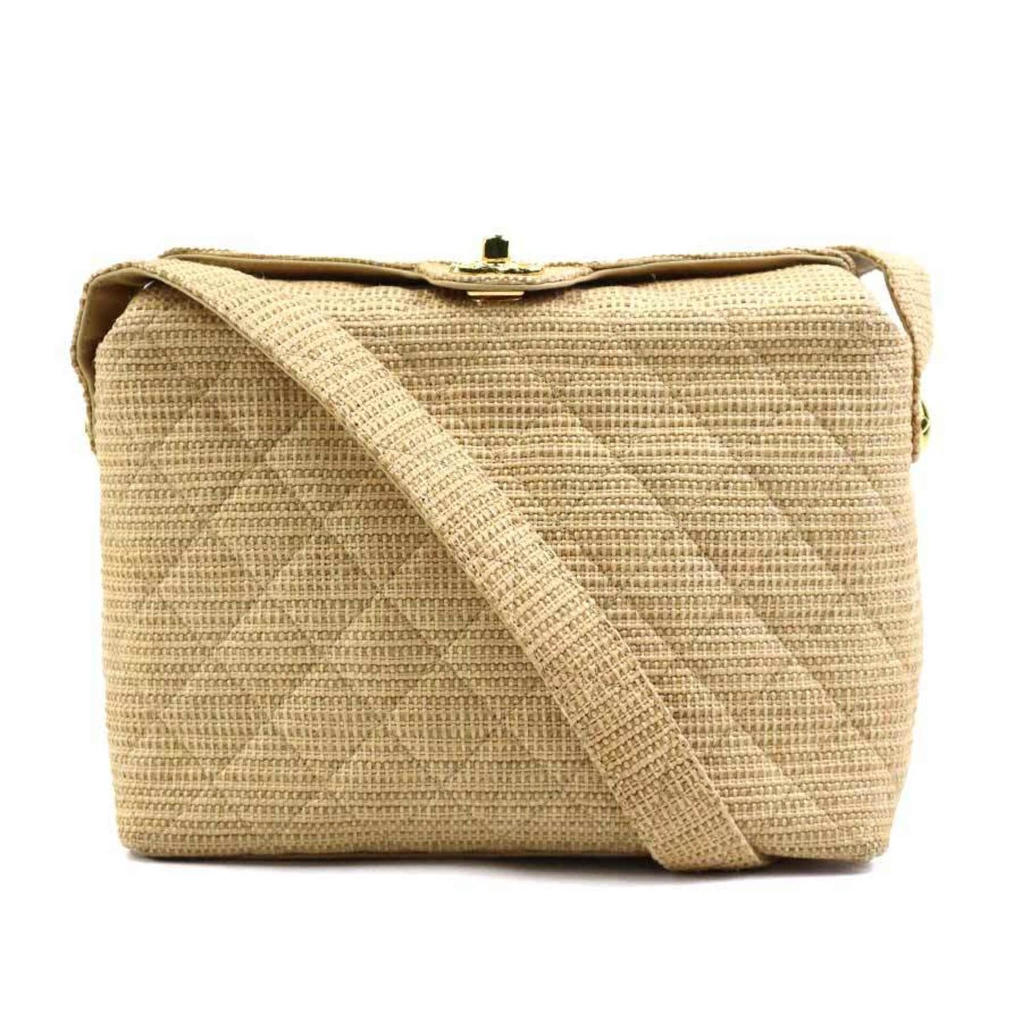 Chanel Beige Raffia Shoulder Bag ()