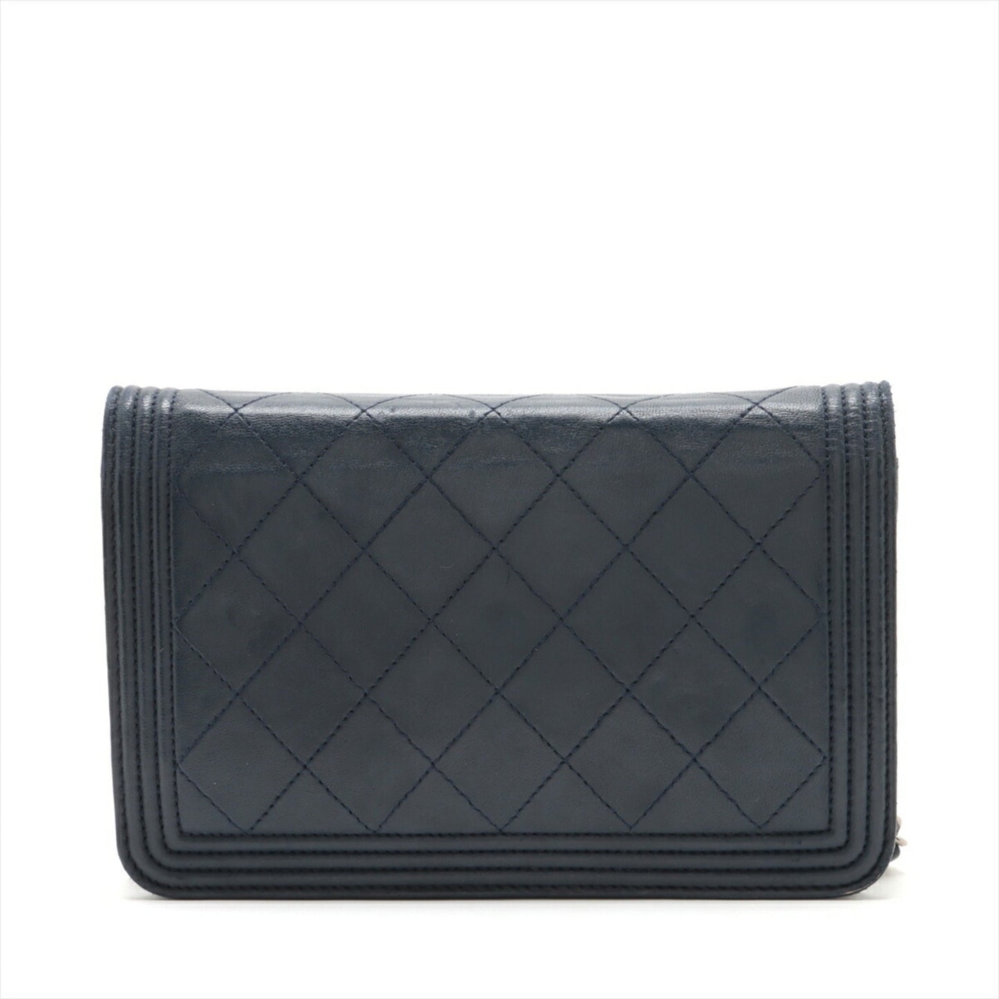 Chanel Navy Leather Chain/Shoulder Wallet ()