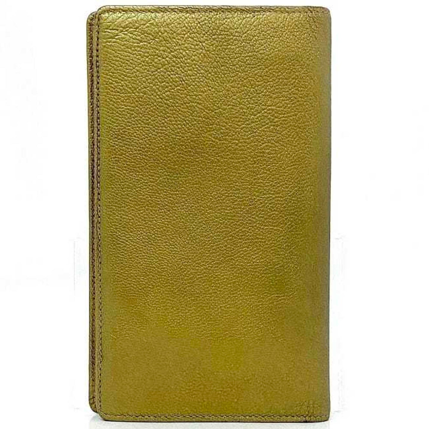 Chanel Metallic Green Leather Long Wallet (Bi-Fold) ()