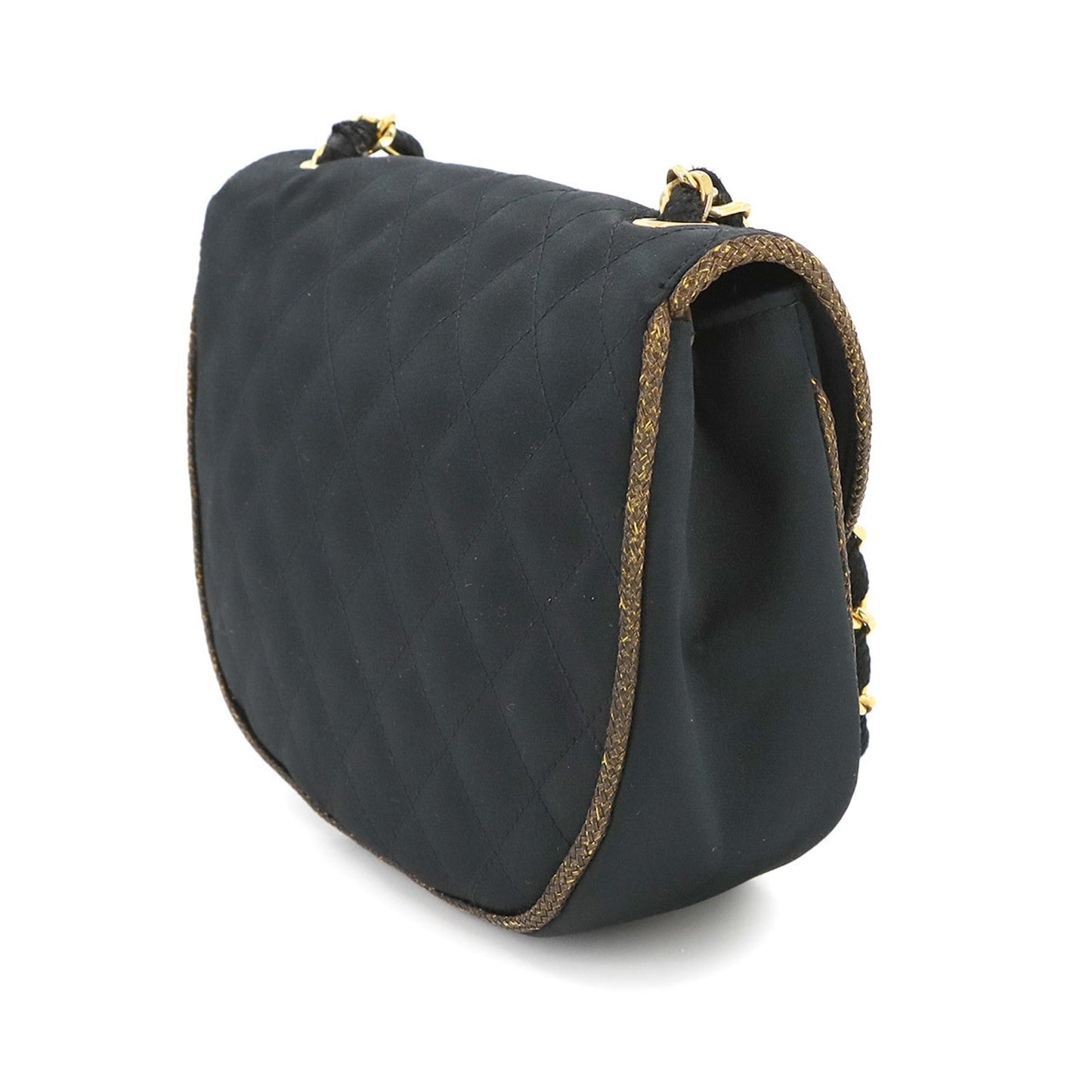 Chanel Black Satin Shoulder Bag ()