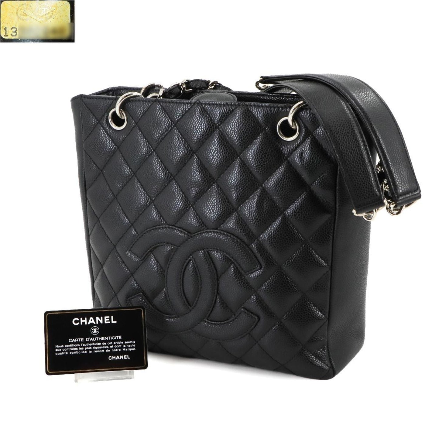 Chanel Black Grained Calfskin Tote Bag ()