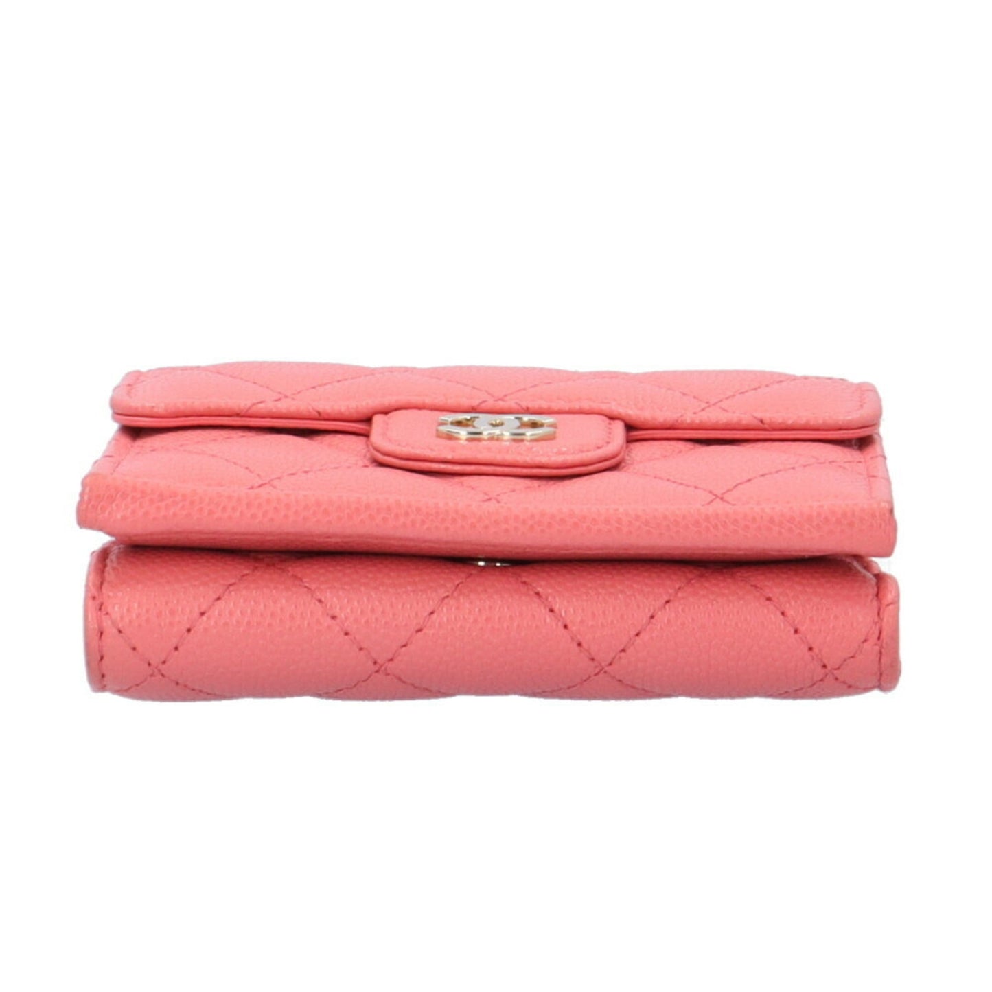 Chanel Pink Grained Calfskin Wallet (Tri-Fold) ()