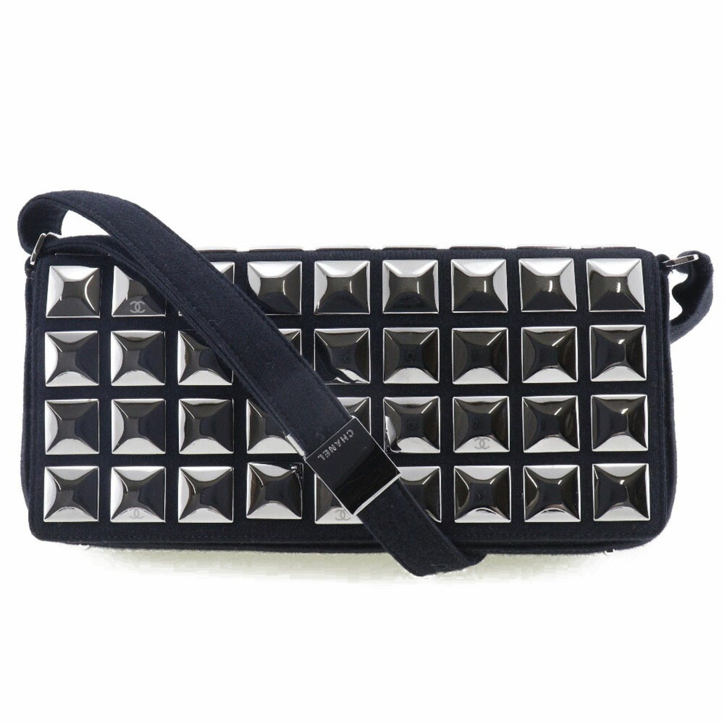 Chanel Black Cotton Shoulder Bag ()