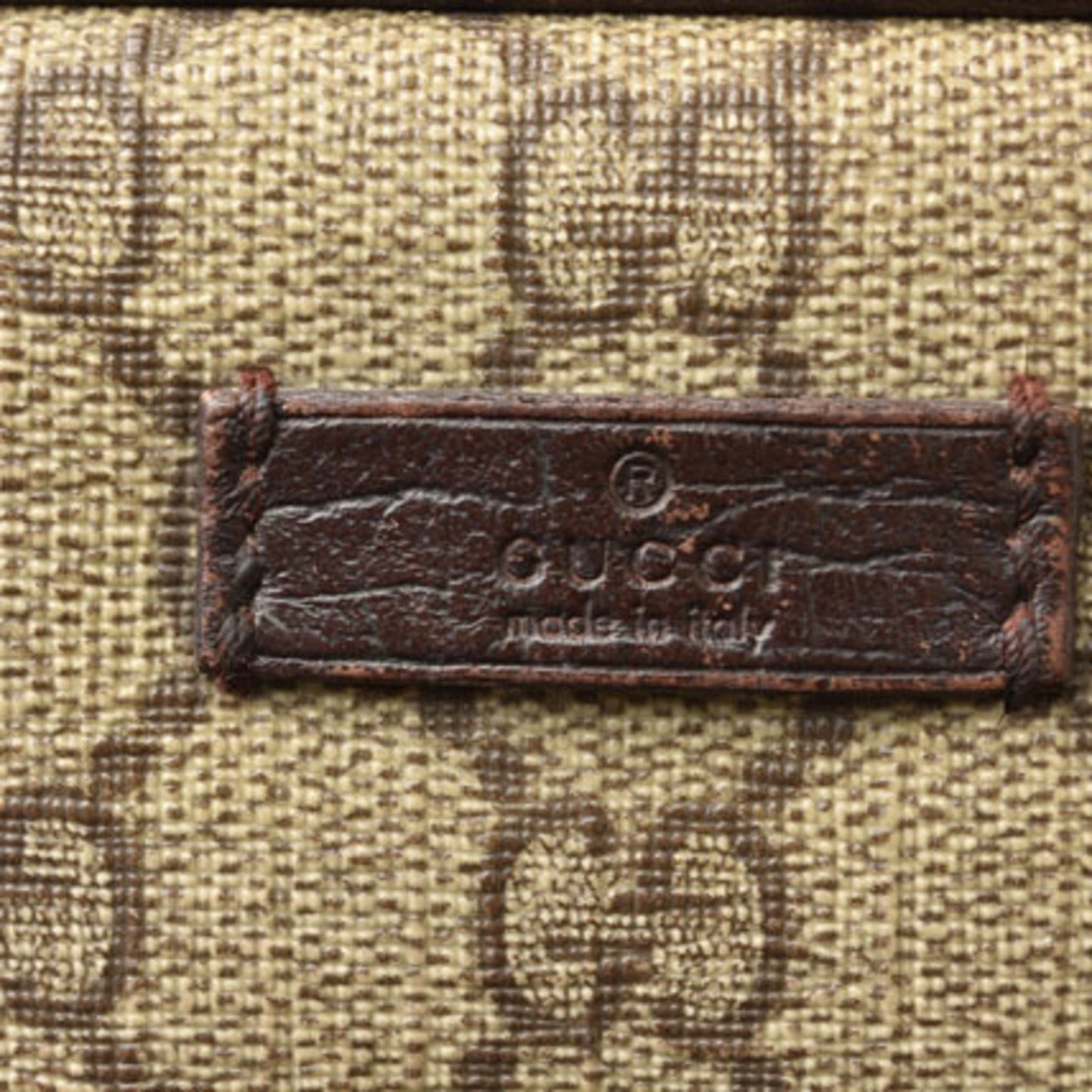 Gucci Beige Brown Coated Canvas Shoulder Bag ()