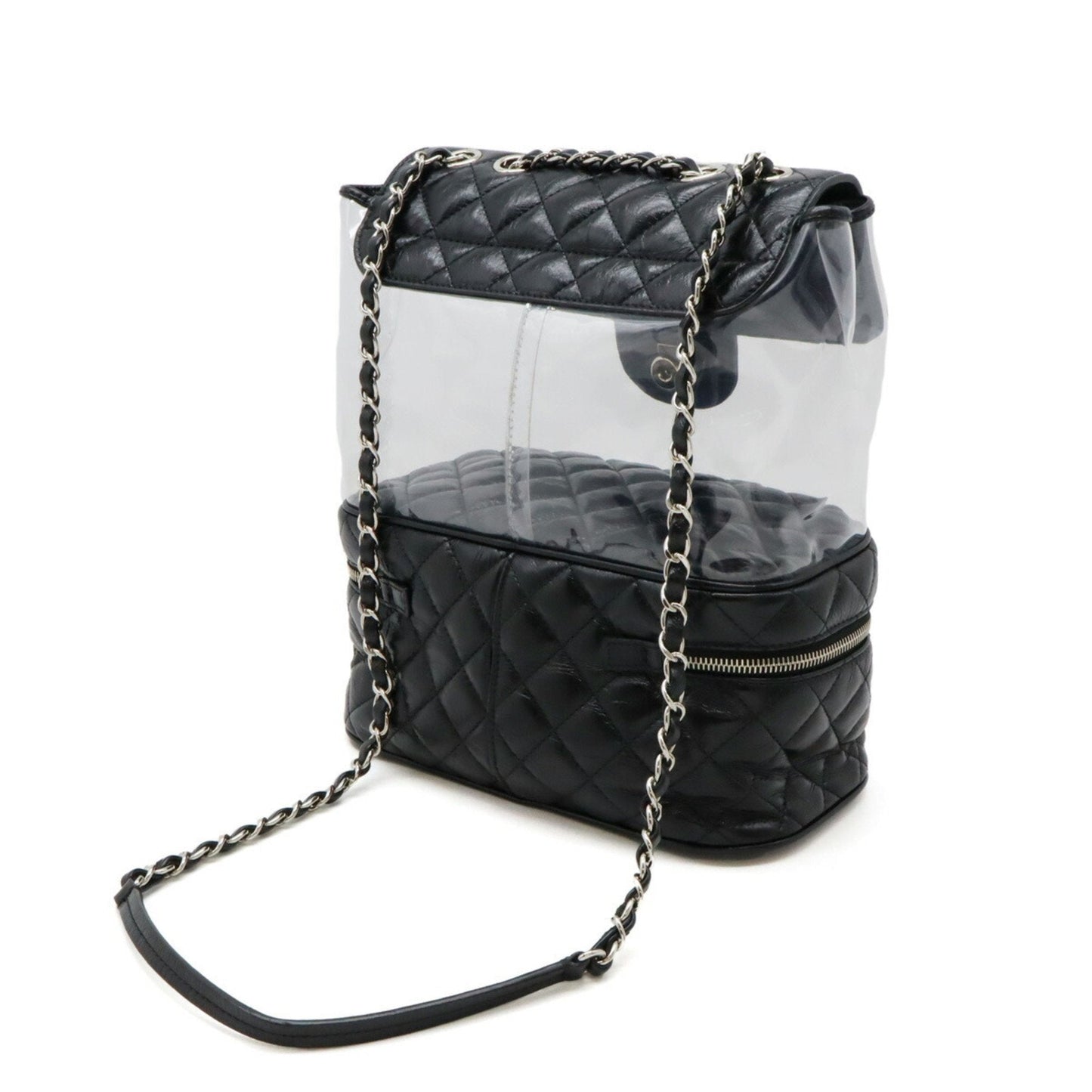 Chanel Black Vinyl Leather Shoulder Bag ()