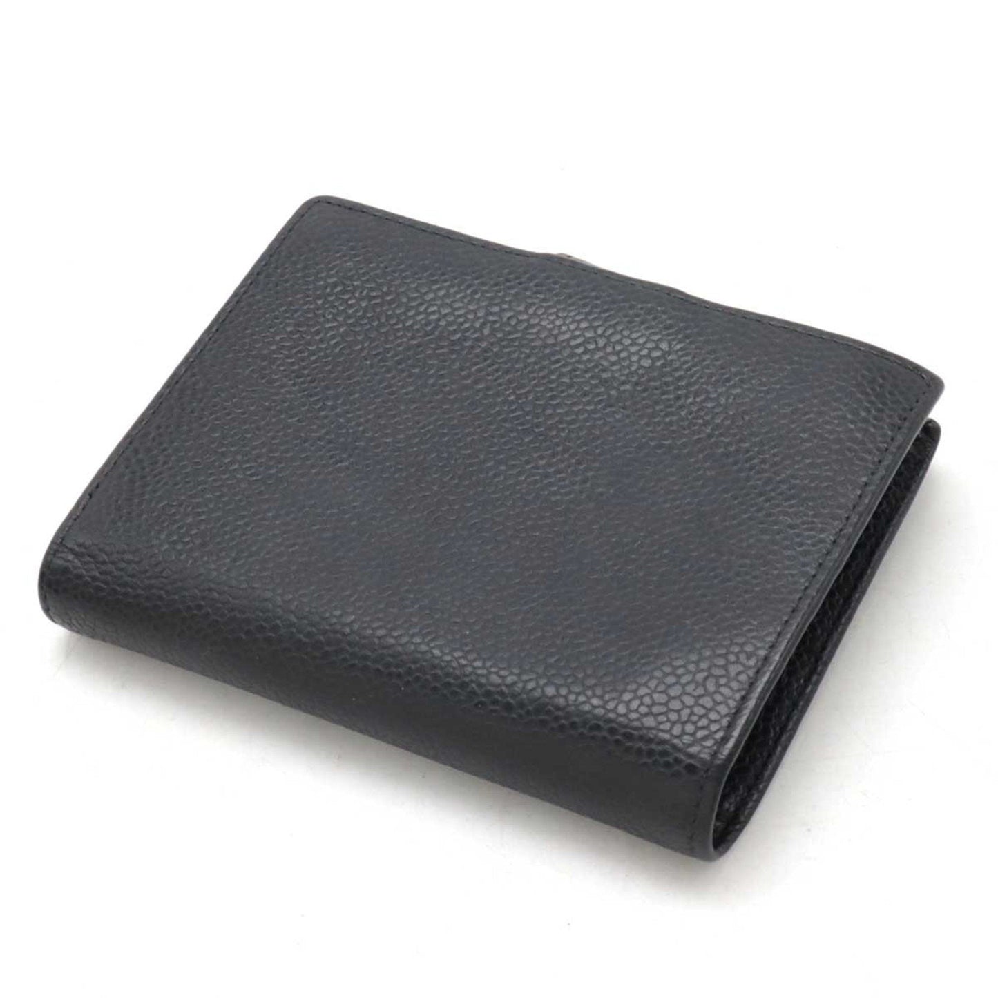 Chanel Black Grained Calfskin Wallet (Bi-Fold) ()