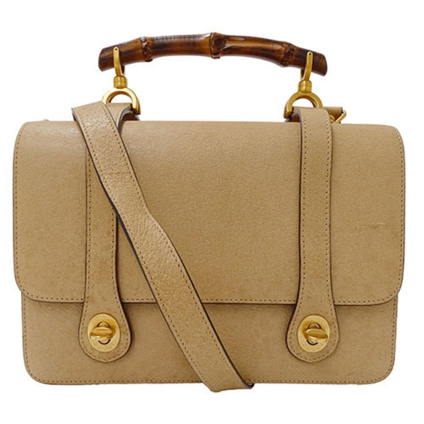 Gucci Beige Leather Handbag Shoulder Bag ()