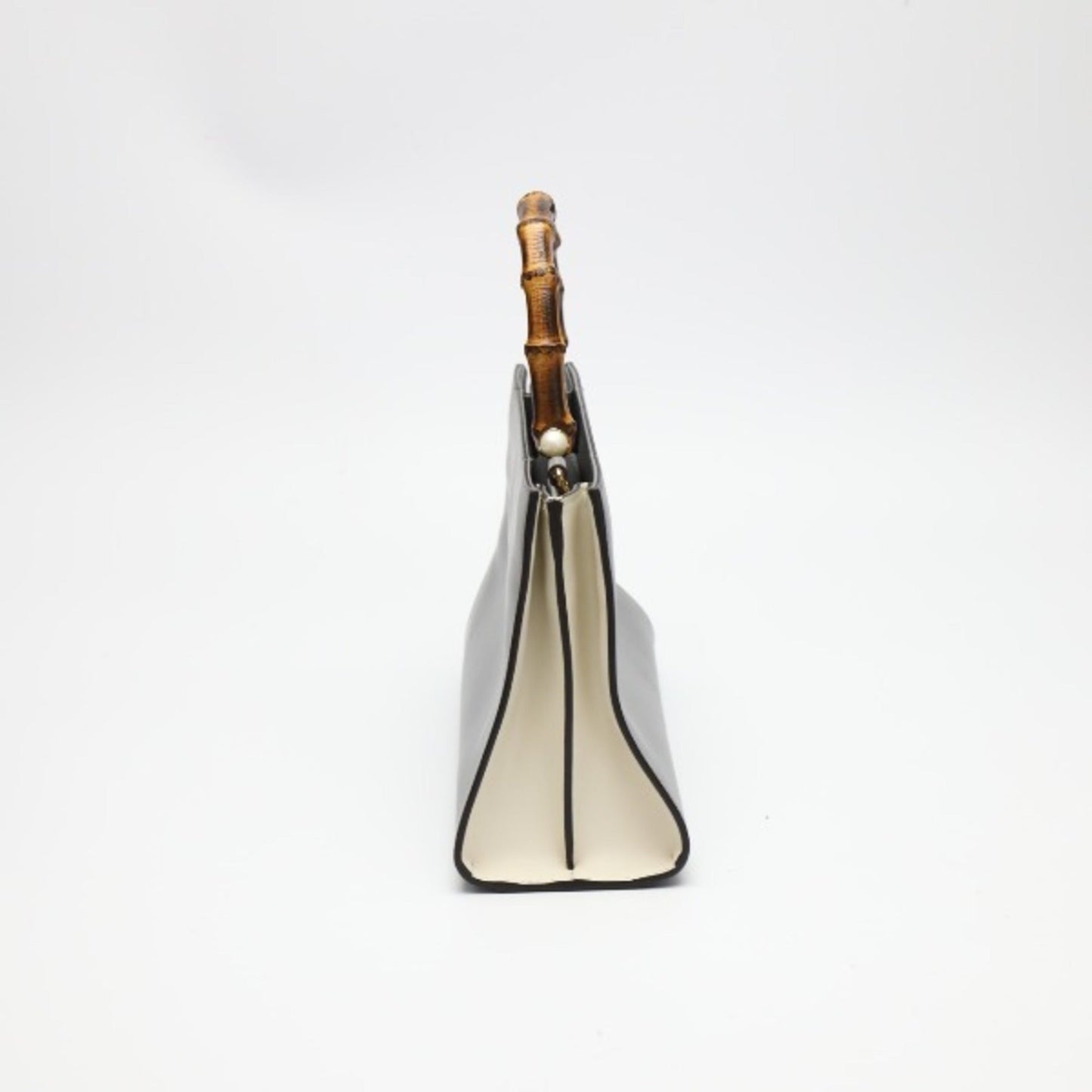 Gucci Gray Bamboo Handbag ()