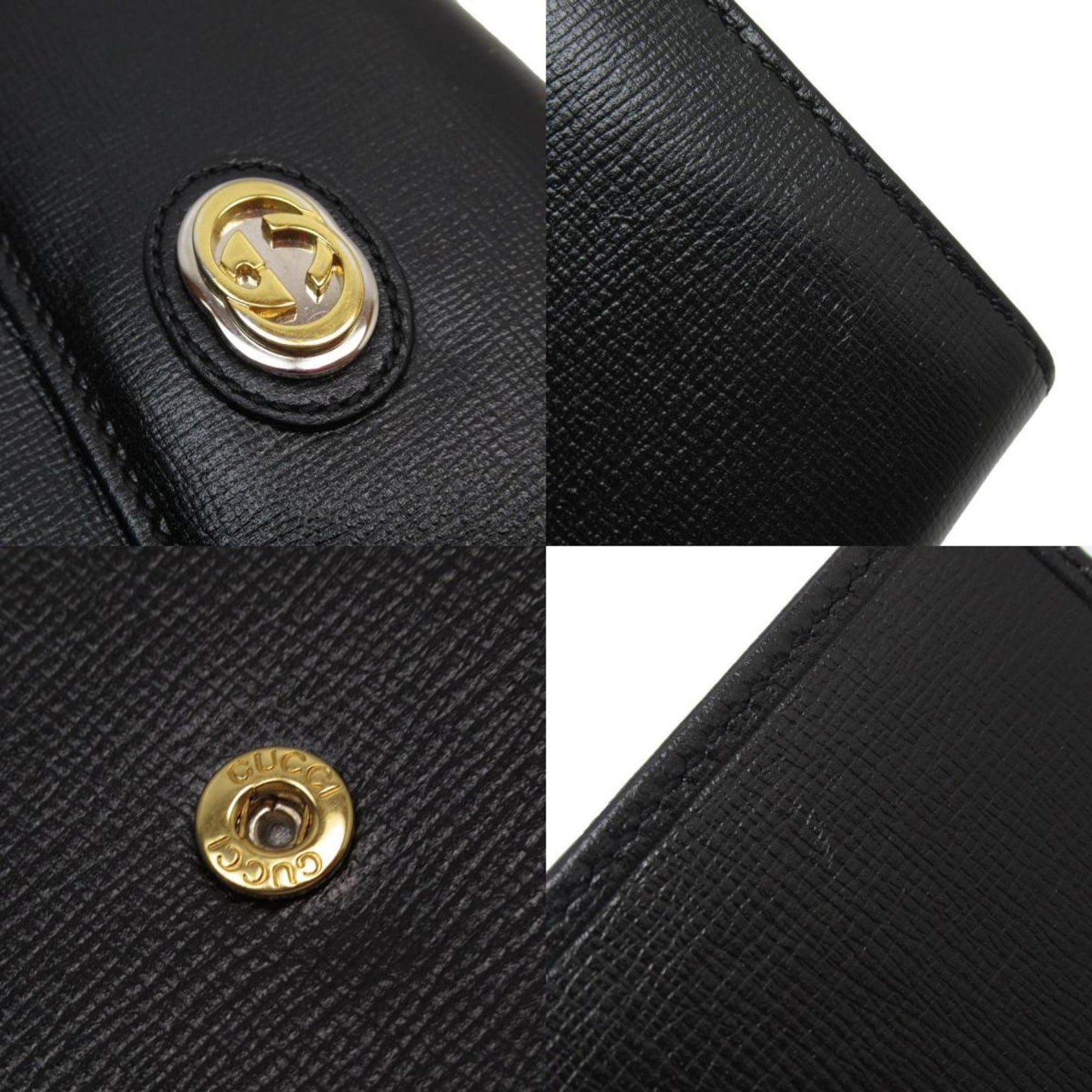 Gucci Black Leather Long Wallet (Bi-Fold) ()