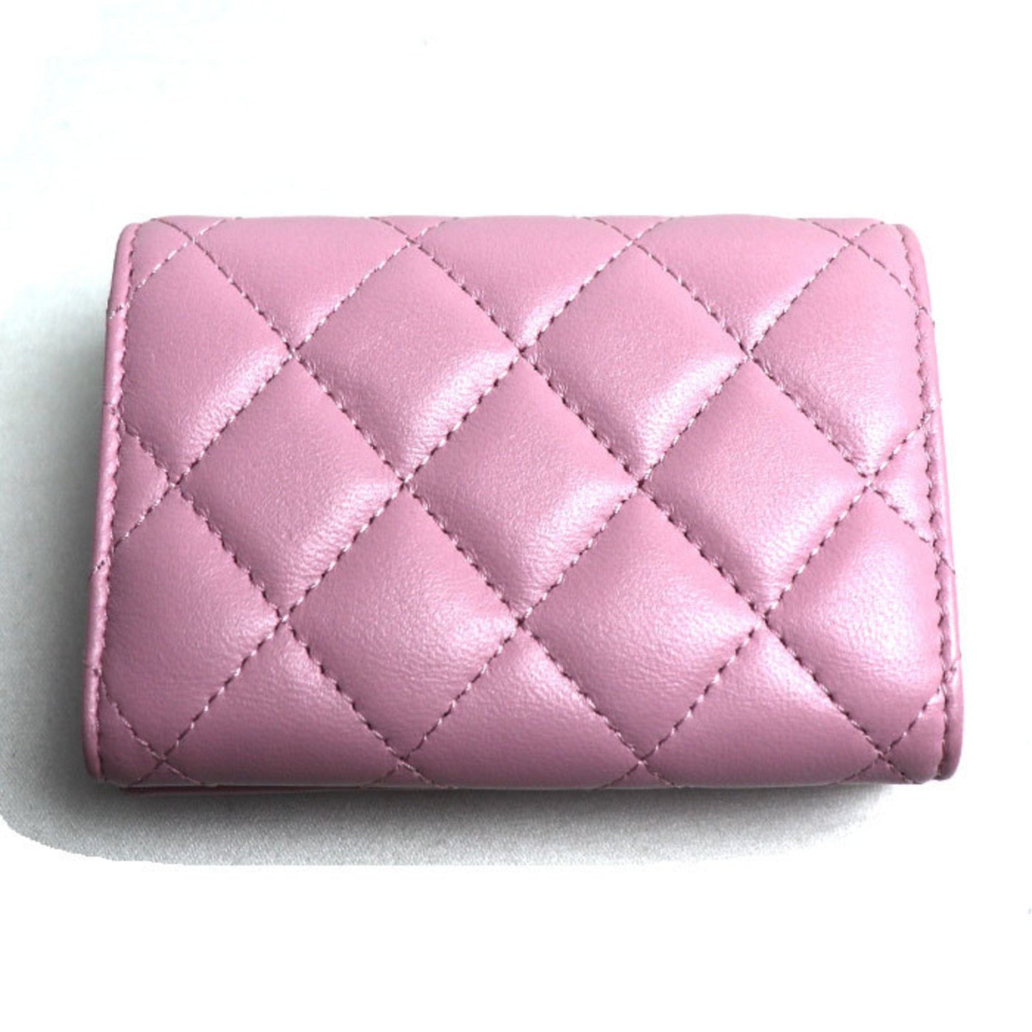 Chanel Pink Leather Wallet (Tri-Fold) ()