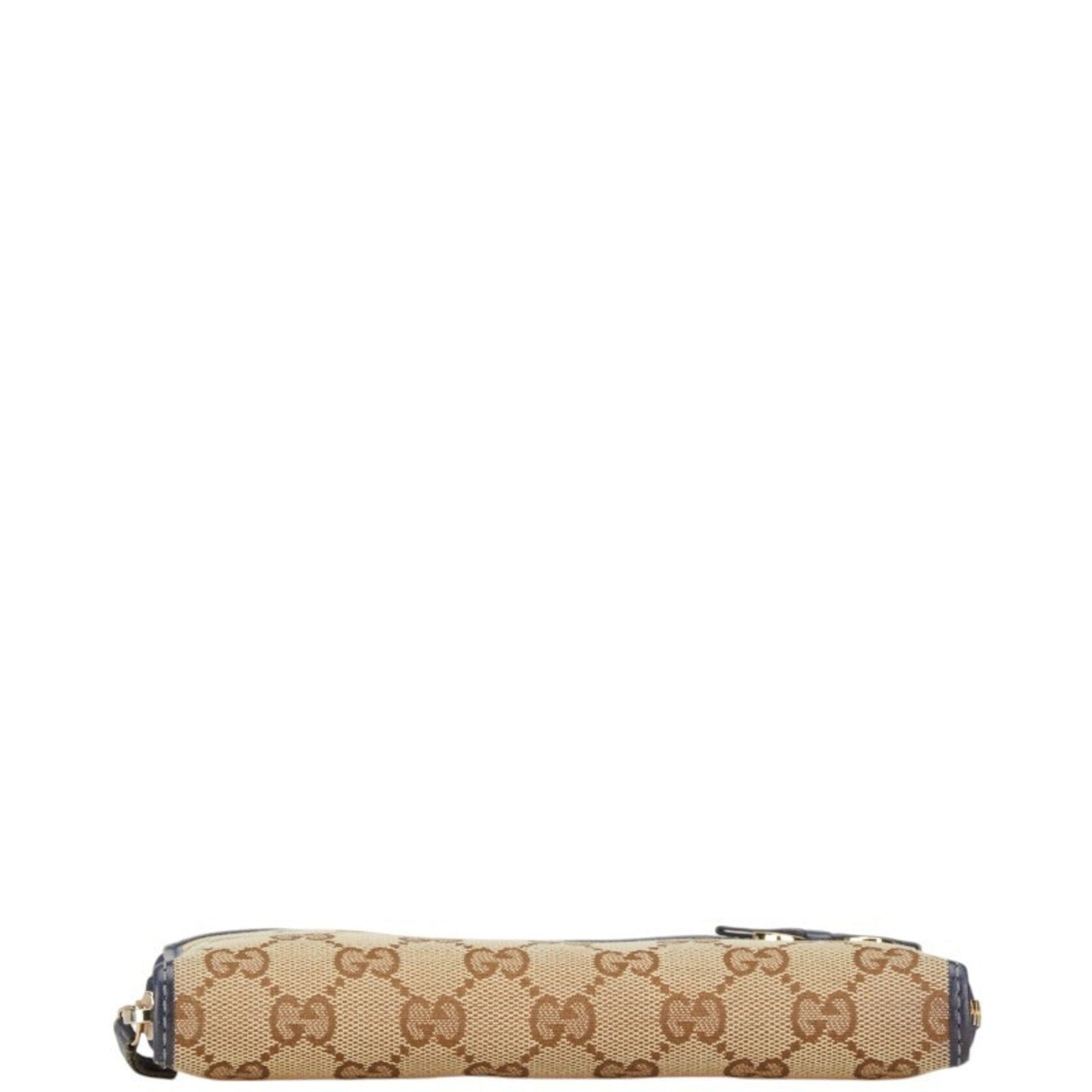 Gucci Beige Navy Canvas Leather Coin Purse/Coin Case ()