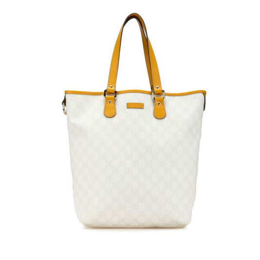 Gucci White Yellow Pvc Leather Tote Bag ()