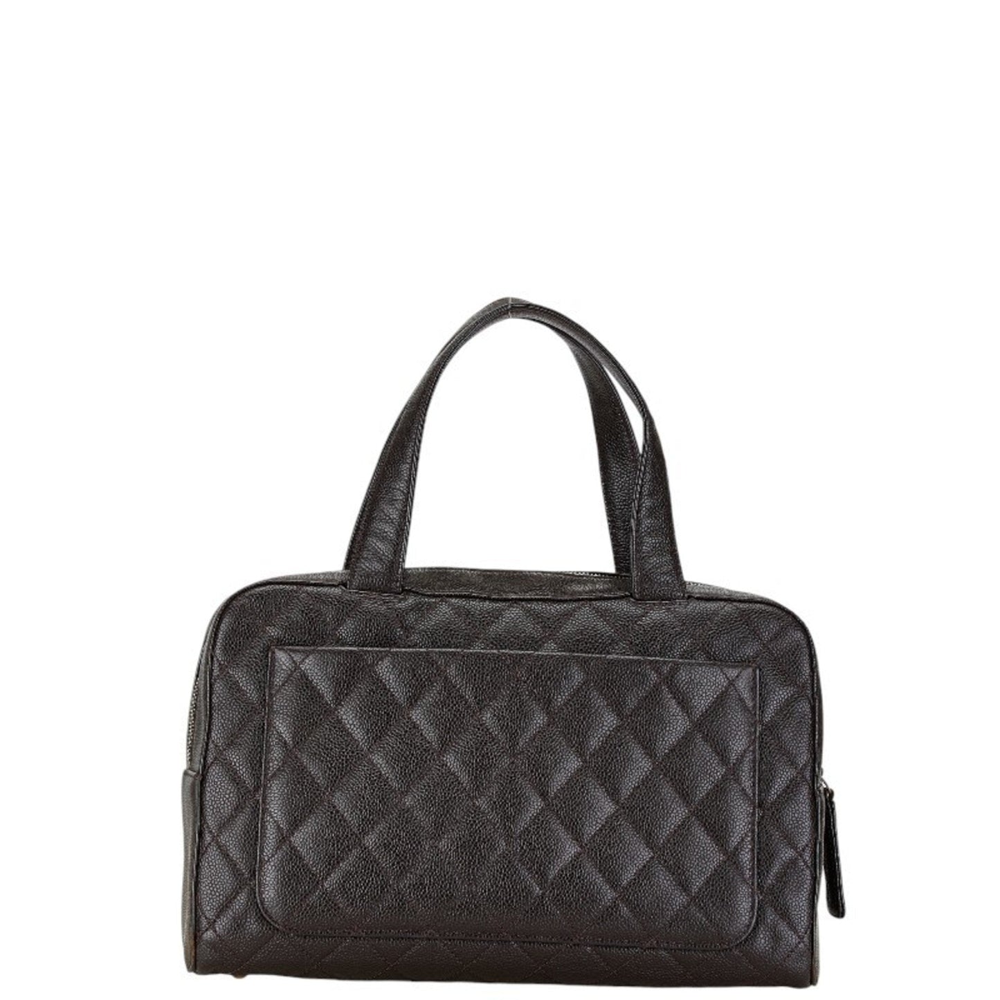 Chanel Brown Caviar Leather Boston Bag Handbag ()